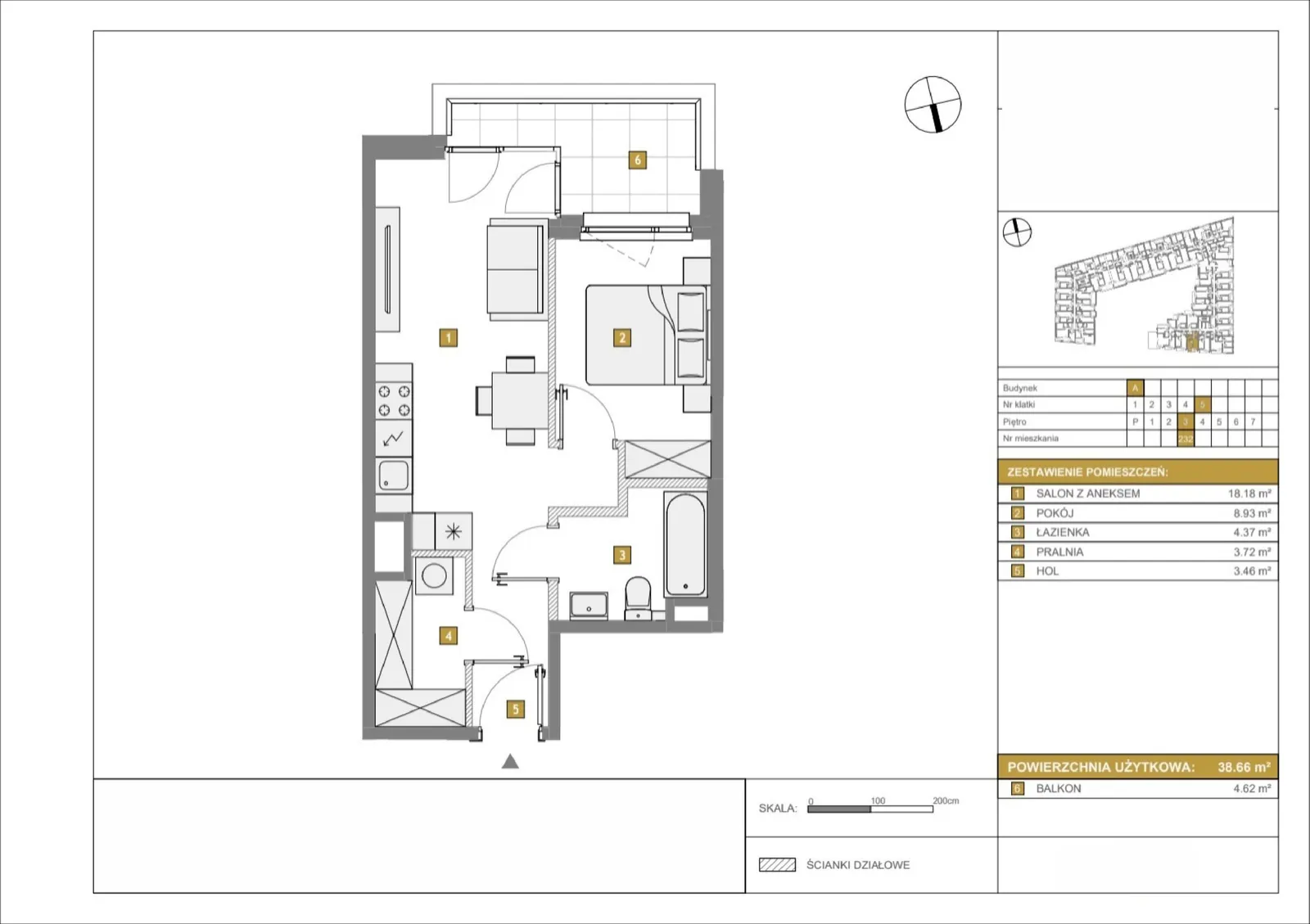 Floor plan: Apartment no. A232