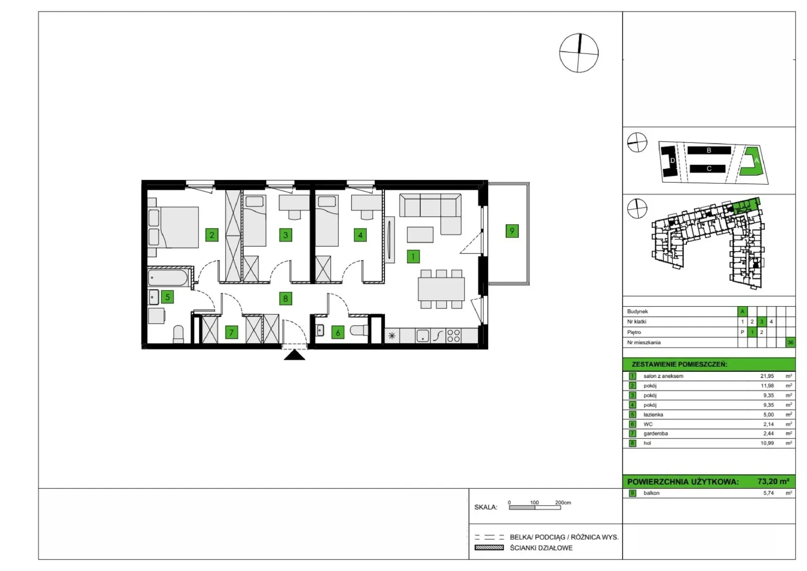 Floor plan: Apartment no. A36