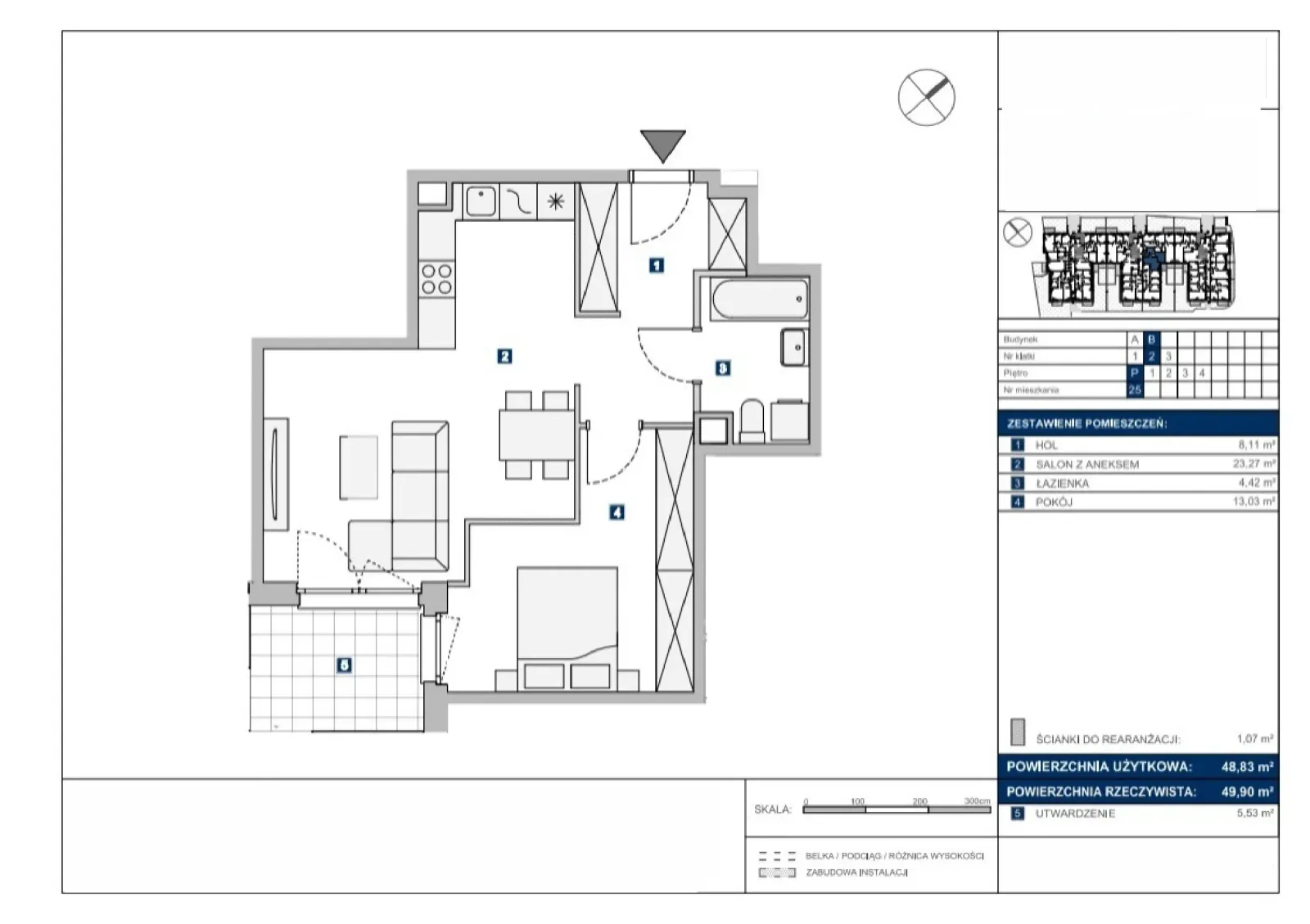 Floor plan: Apartment no. B25