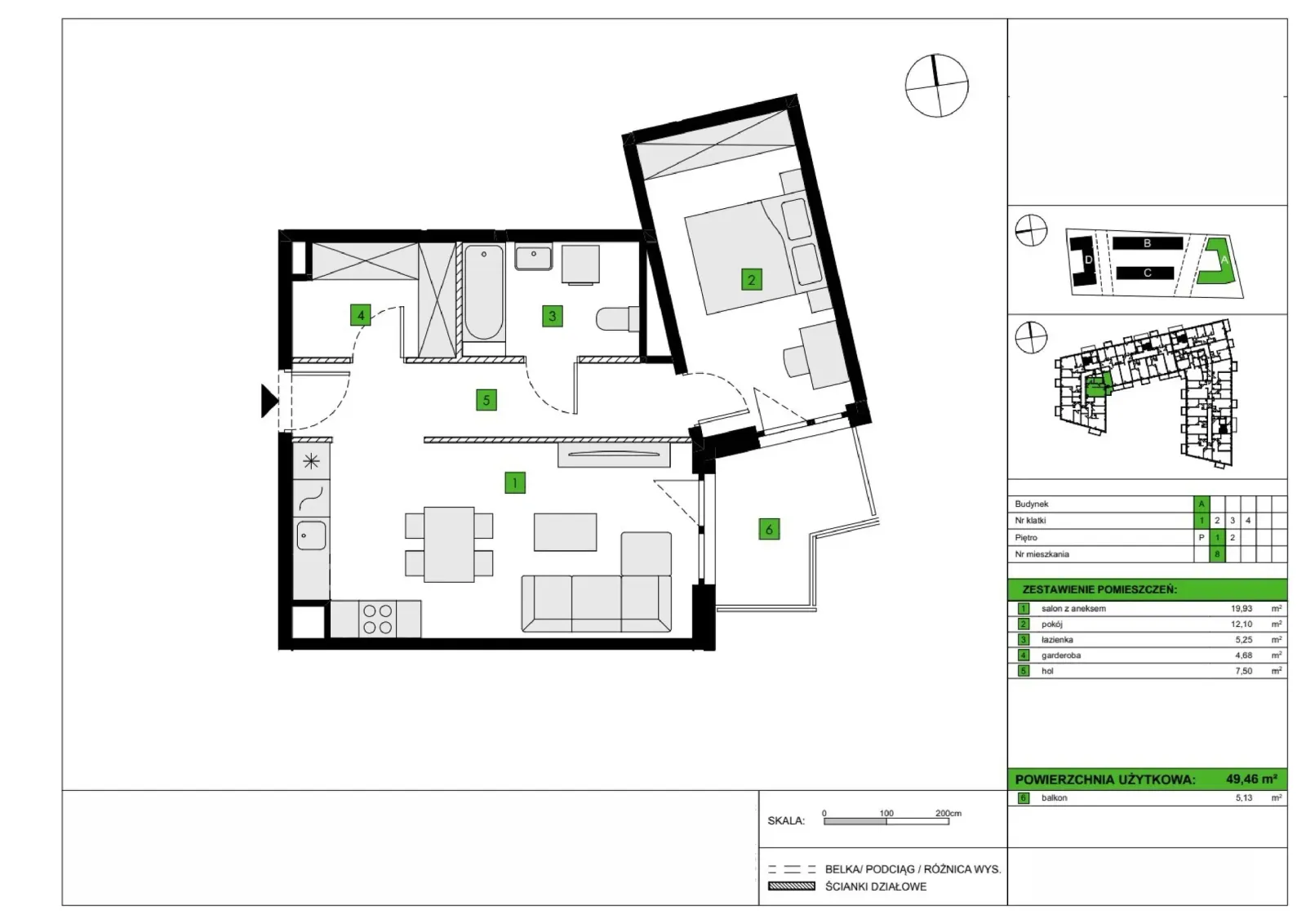 Floor plan: Apartment no. A8