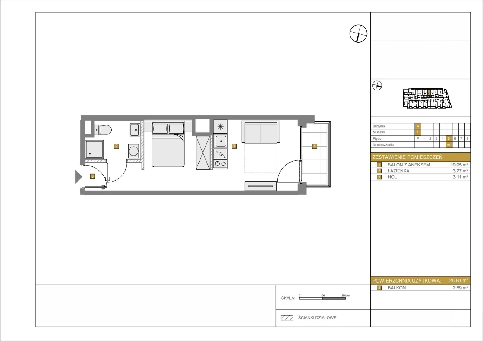 Floor plan: Apartment no. A96
