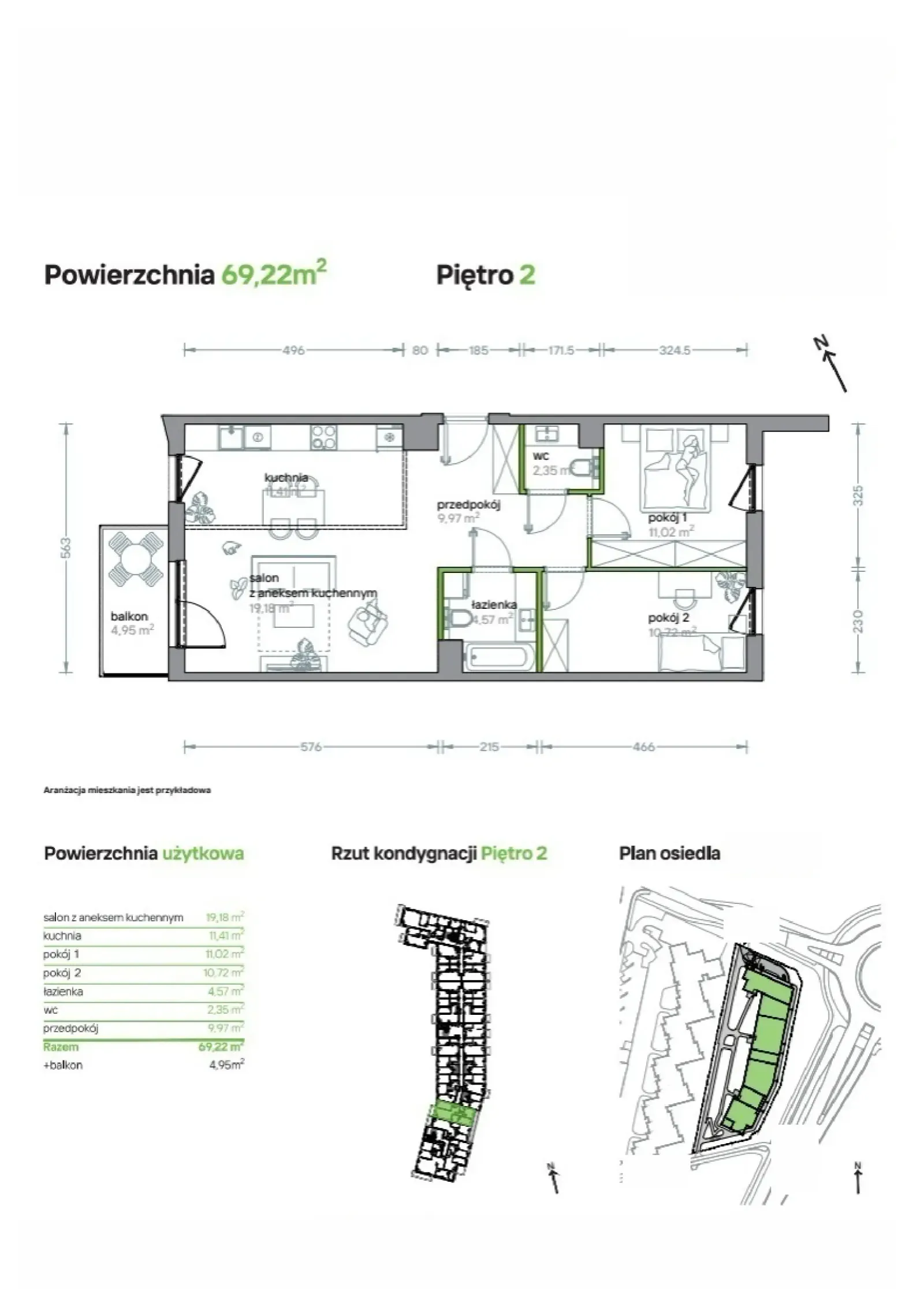 Floor plan: Apartment no. A/KL2/2/10