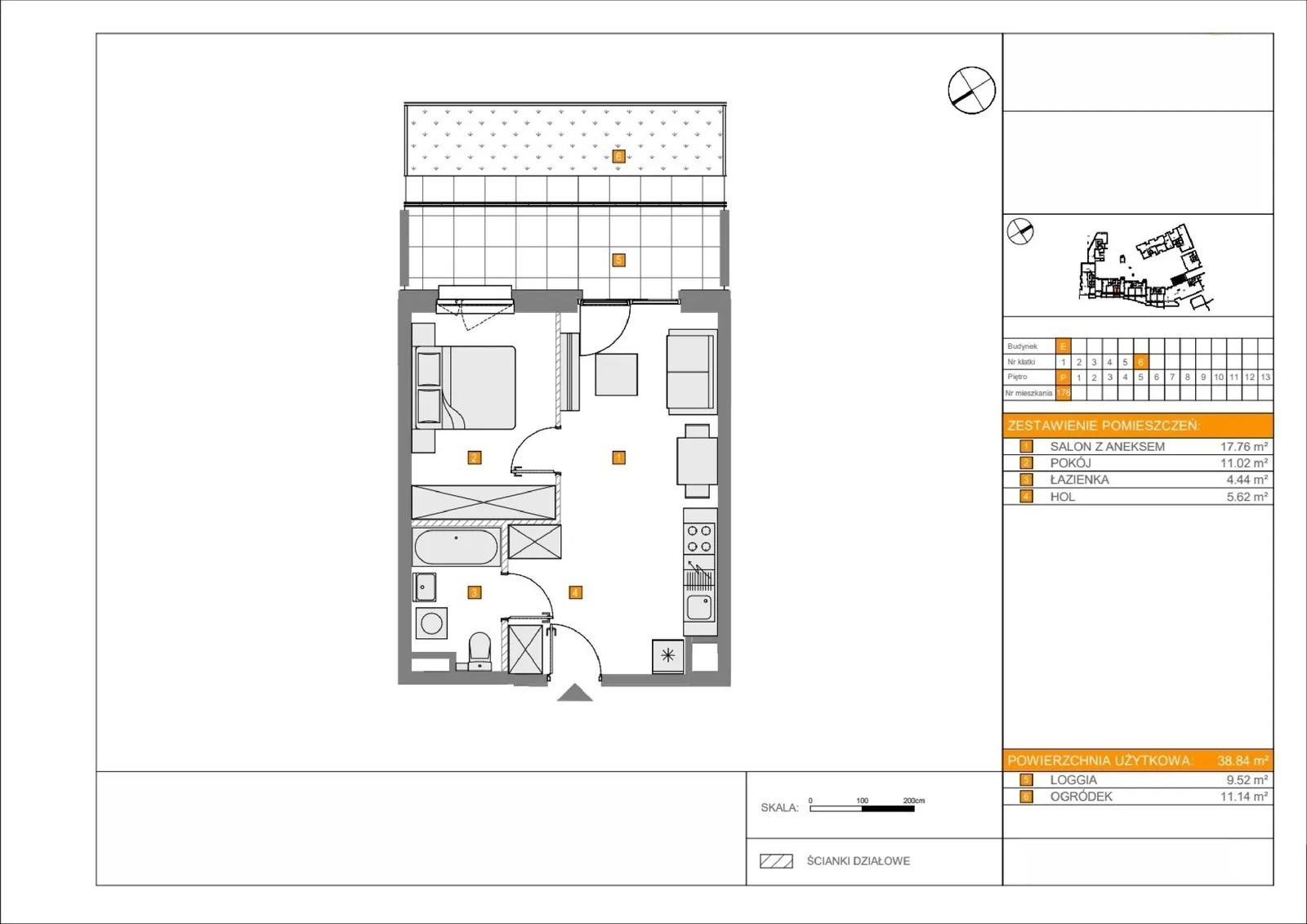 Floor plan: Apartment no. E176