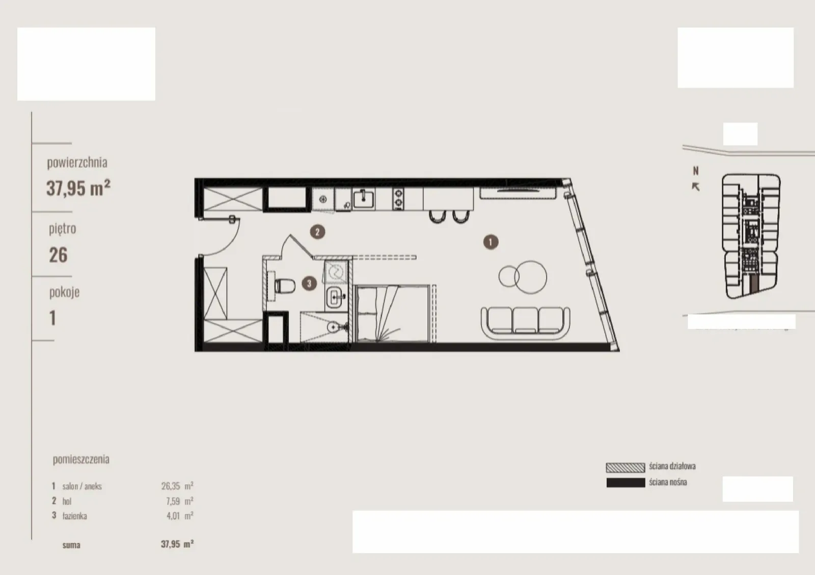 Floor plan: Apartment no. B/26.11