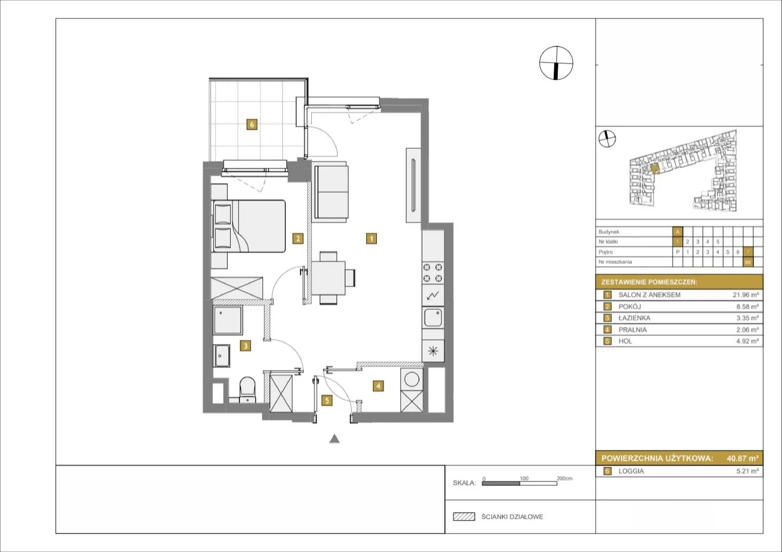Floor plan: Apartment no. A86