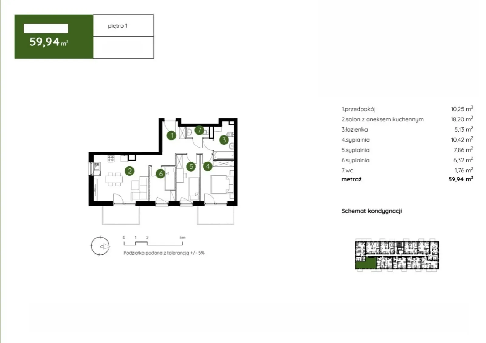 Floor plan: Apartment no. 2.B.1.08