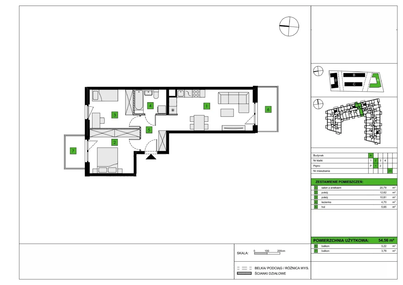 Floor plan: Apartment no. A23