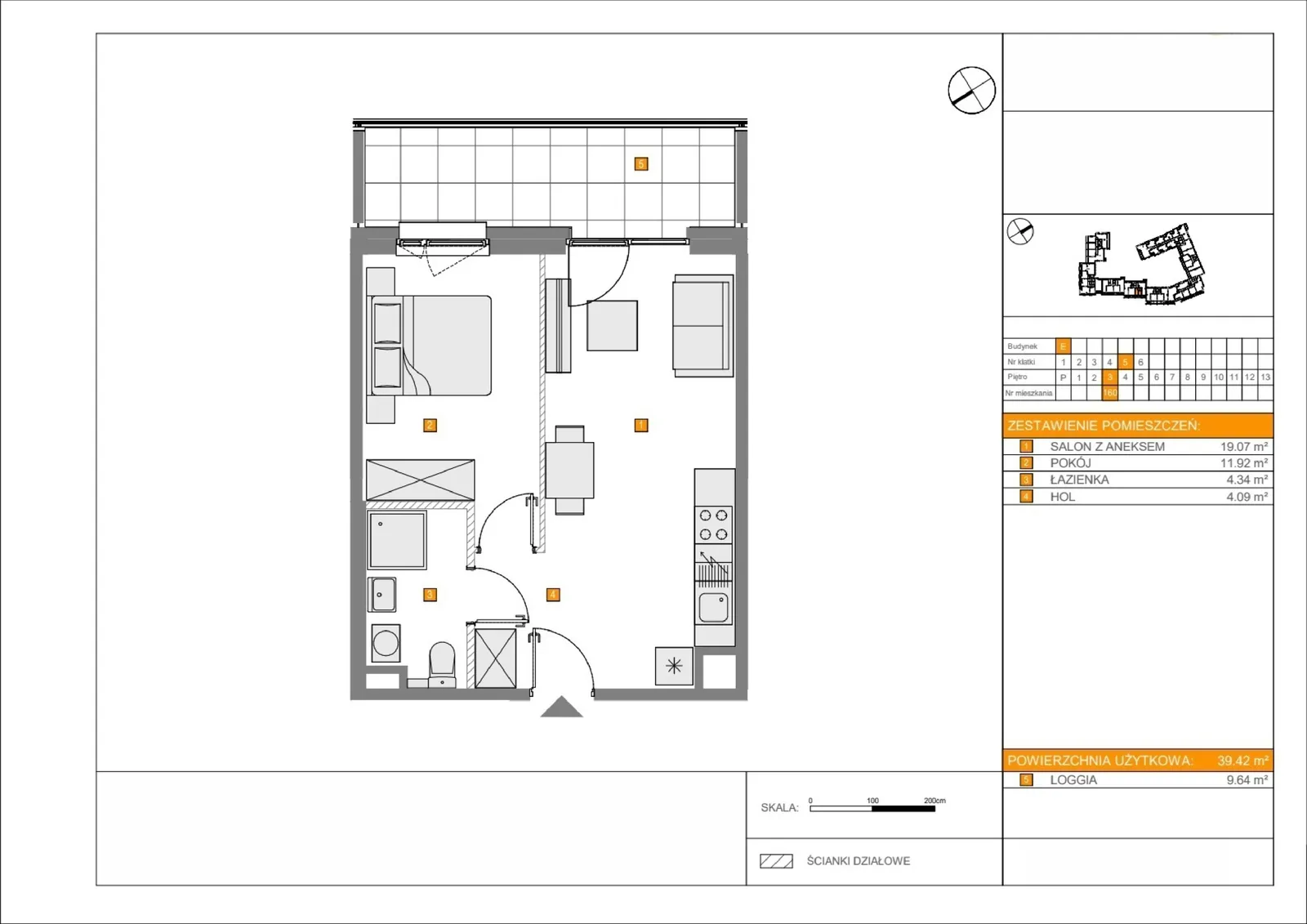 Floor plan: Apartment no. E160