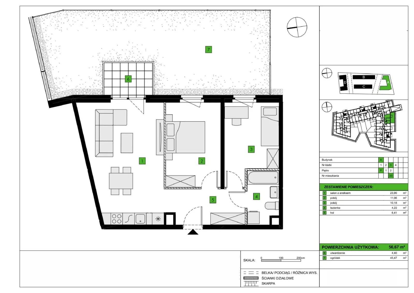 Floor plan: Apartment no. A33