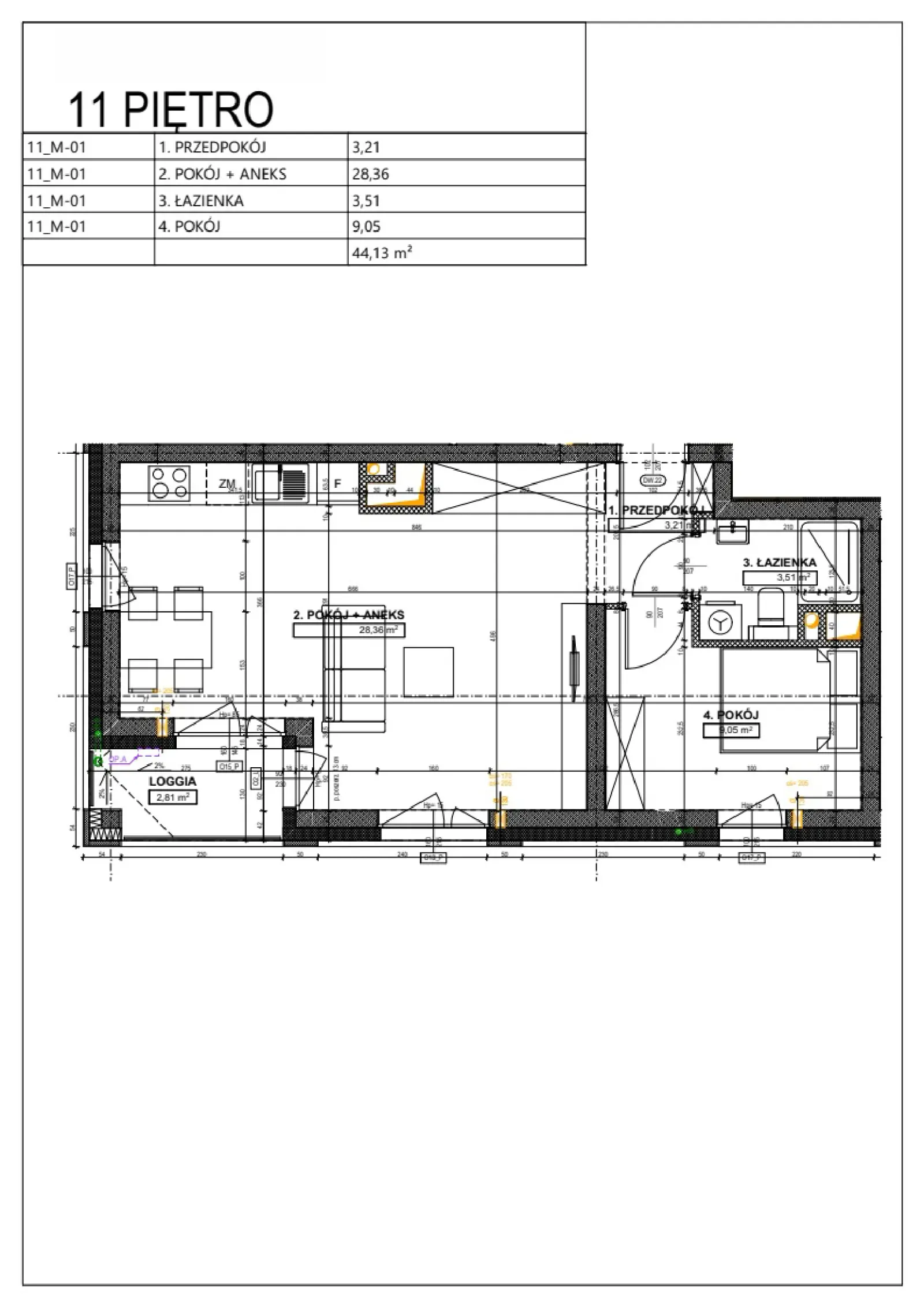 Планировка: Квартира № B115_B