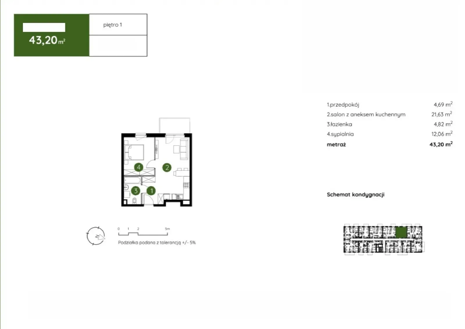 Floor plan: Apartment no. 2.A.1.08