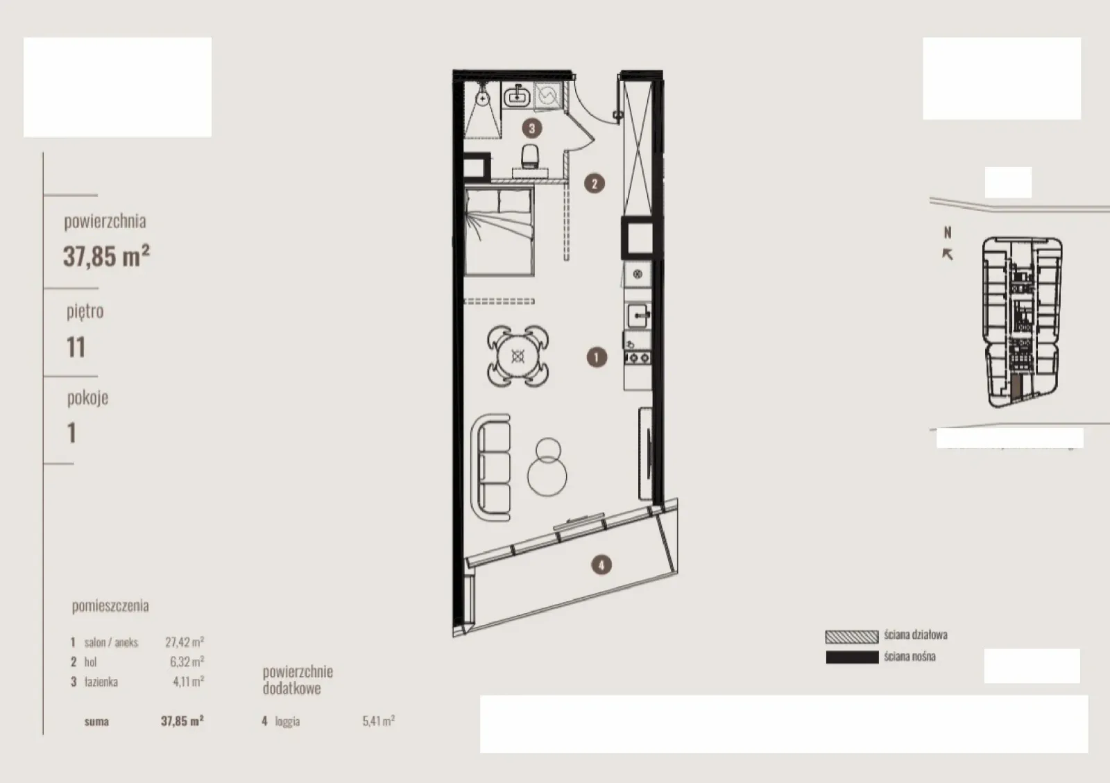 Floor plan: Apartment no. B/11.13
