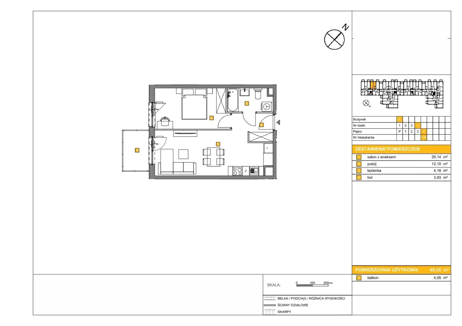 Floor plan: Apartment no. E126