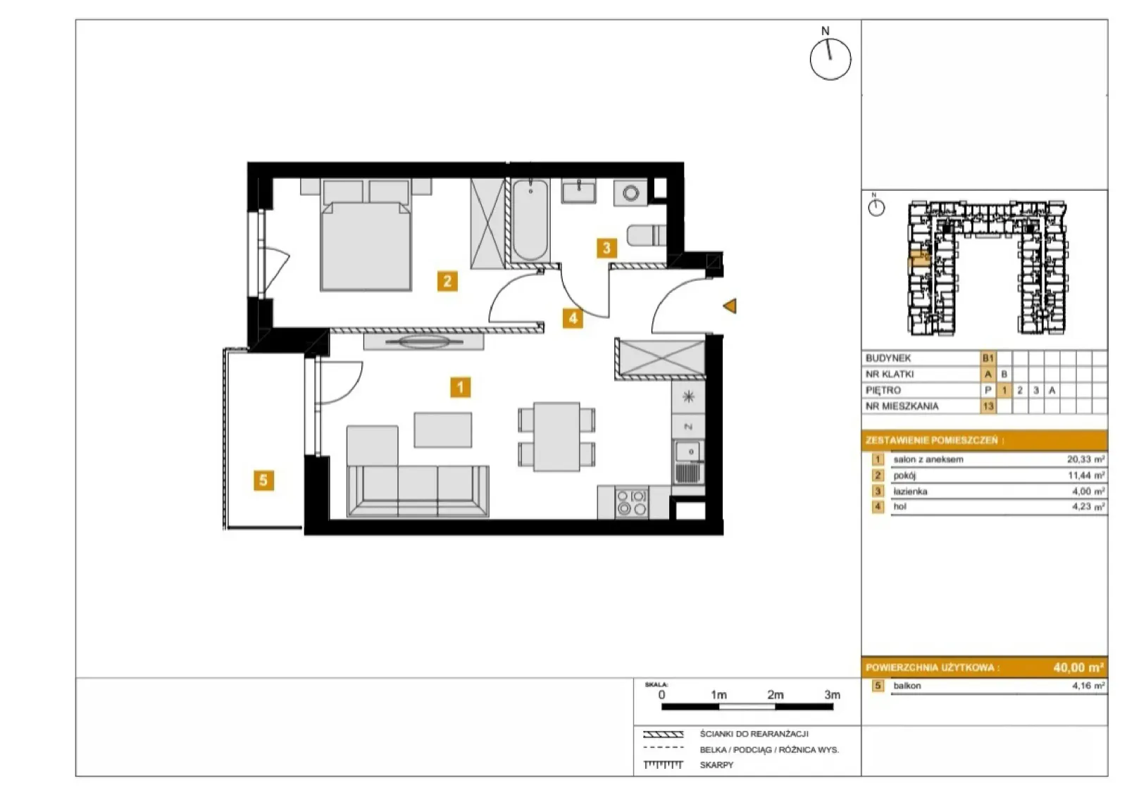 Floor plan: Apartment no. B113