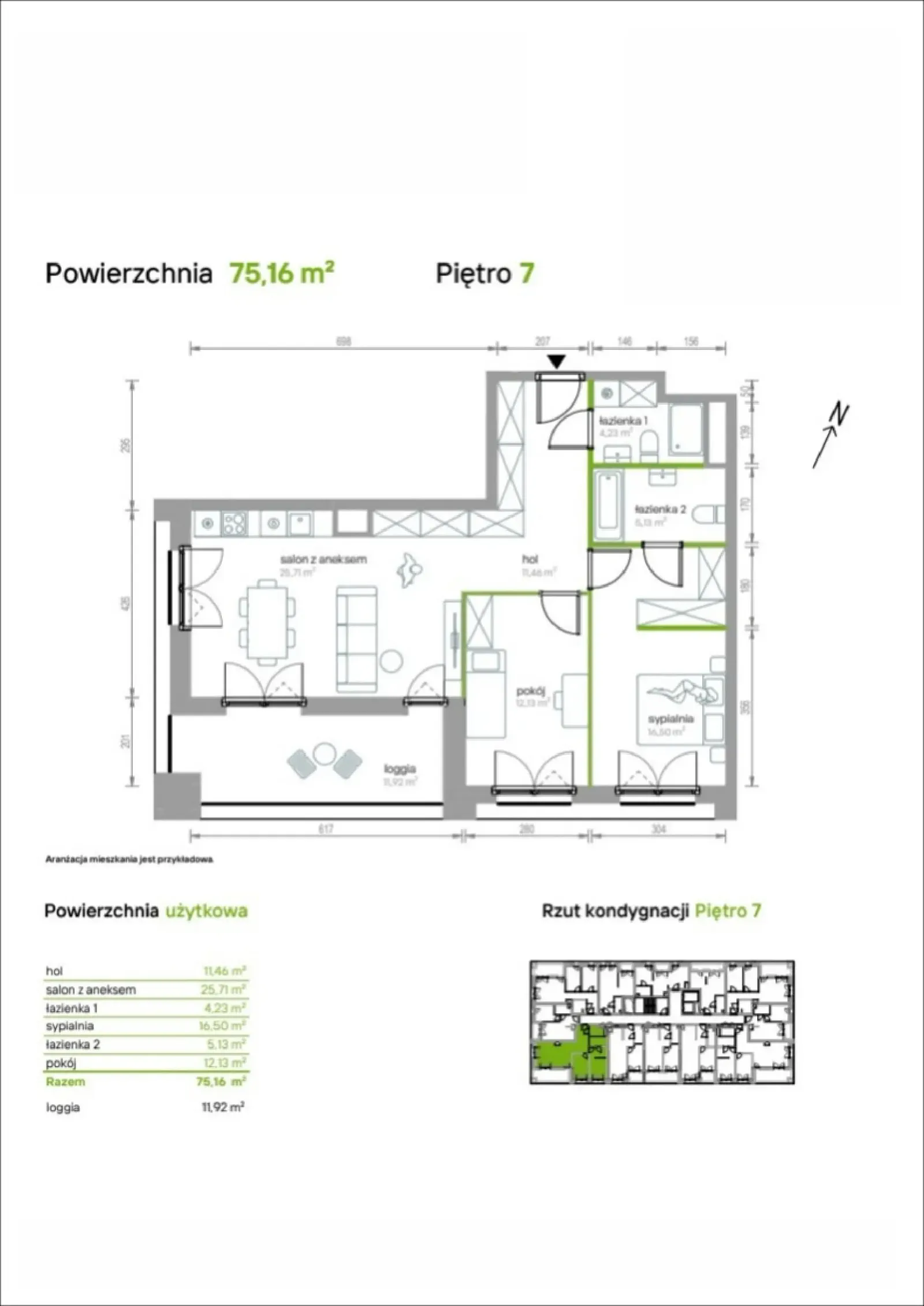 Floor plan: Apartment no. 7/A/01