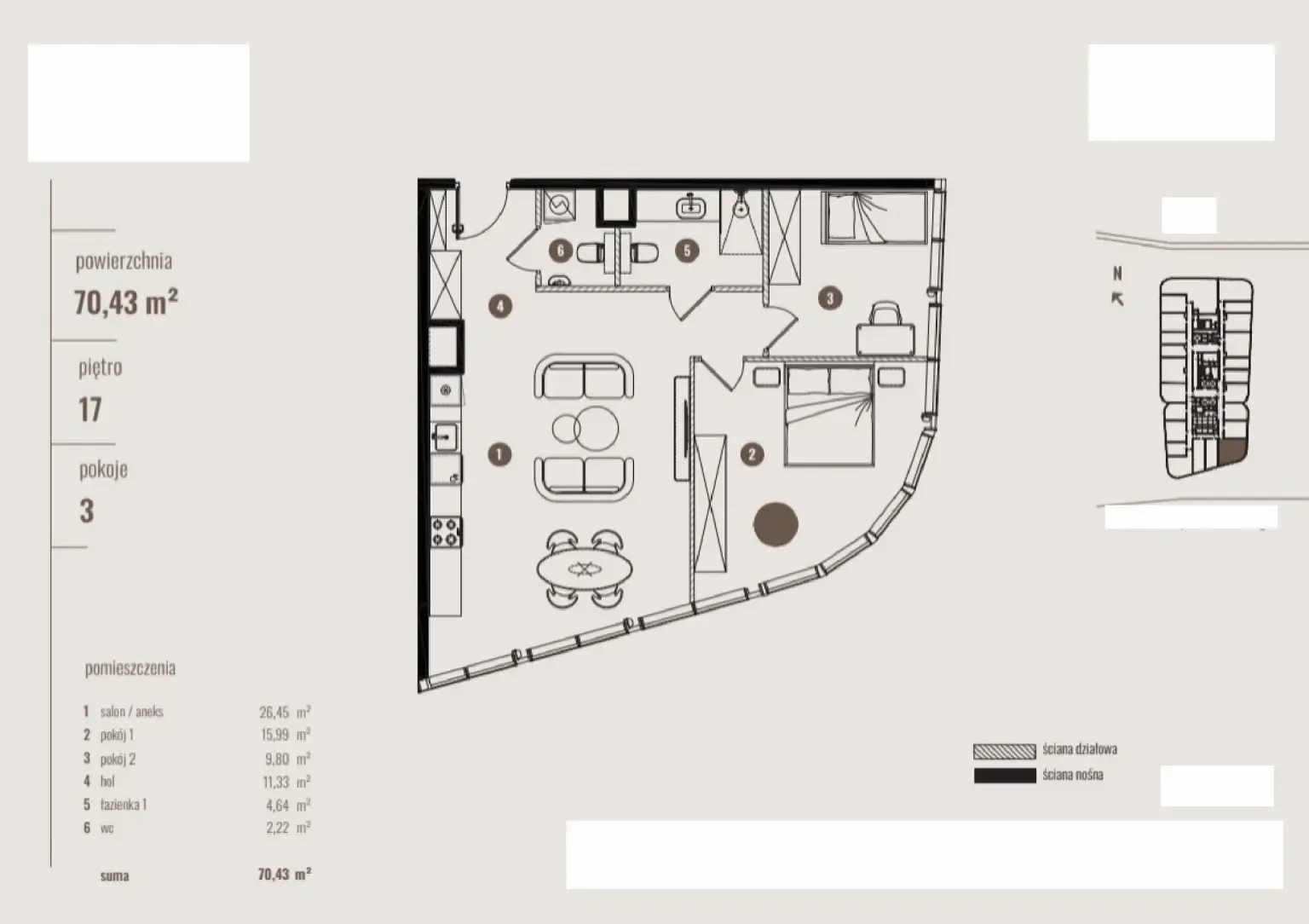 Floor plan: Apartment no. B/17.10