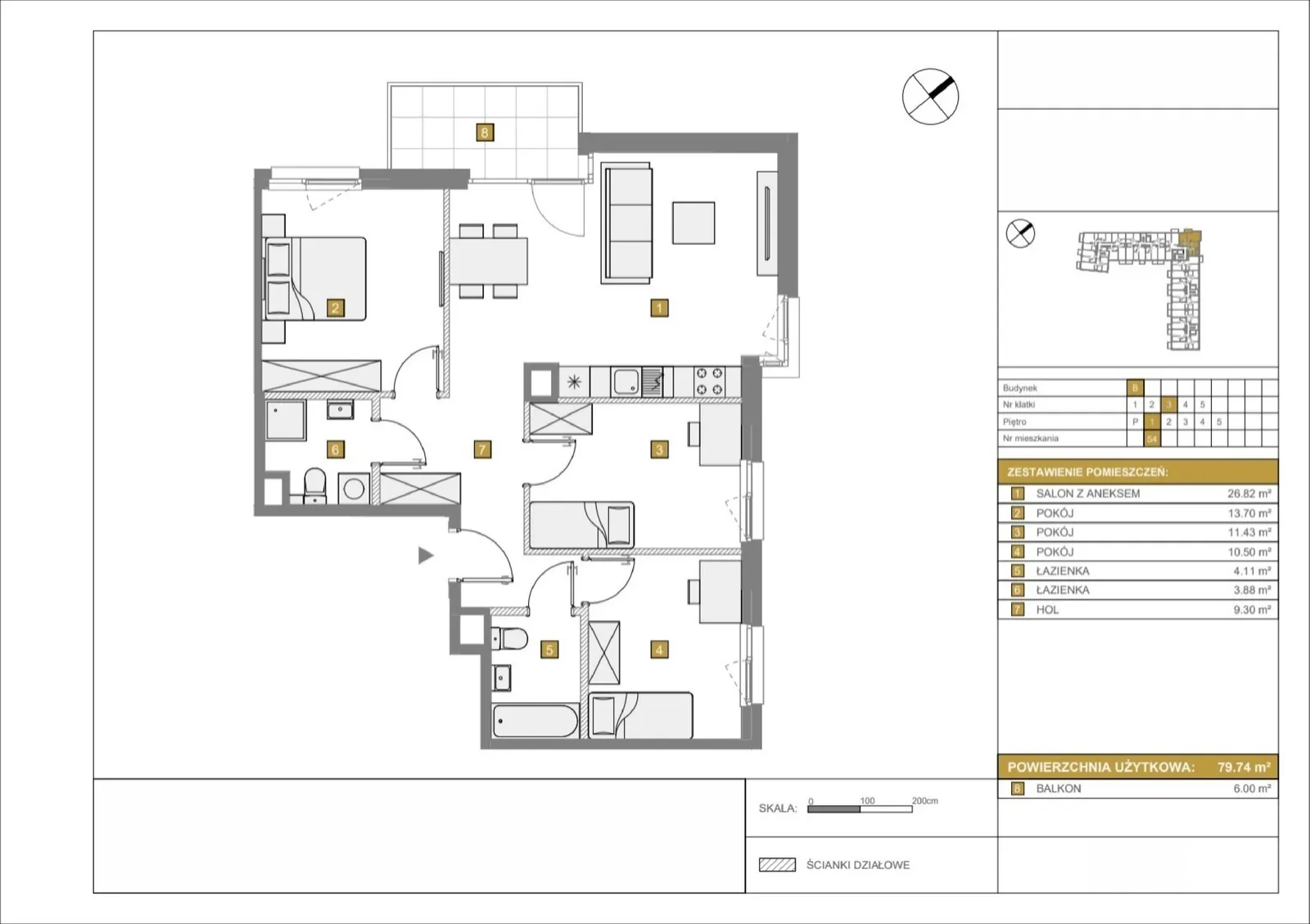 Floor plan: Apartment no. B54