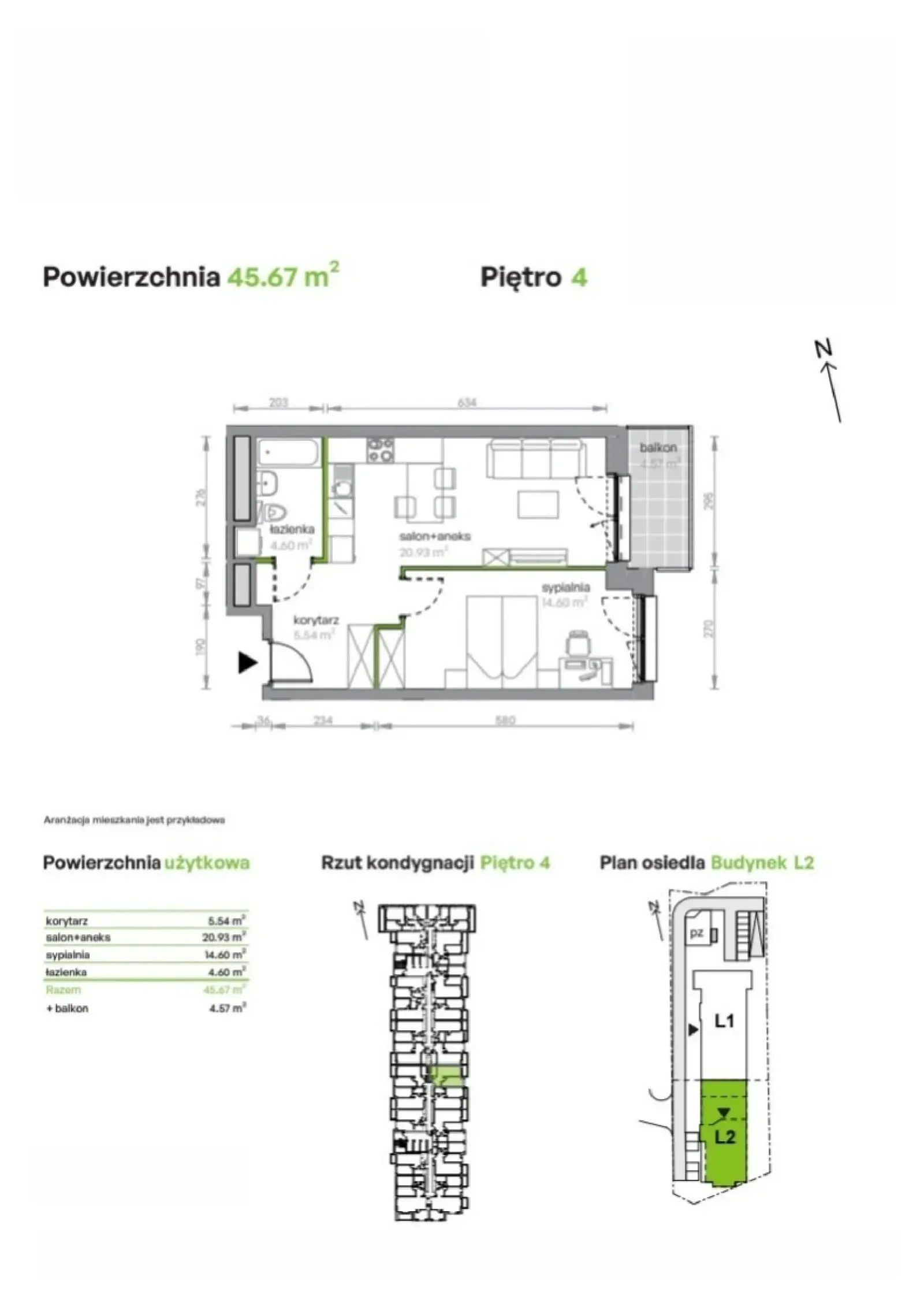 Floor plan: Apartment no. L2/4/34
