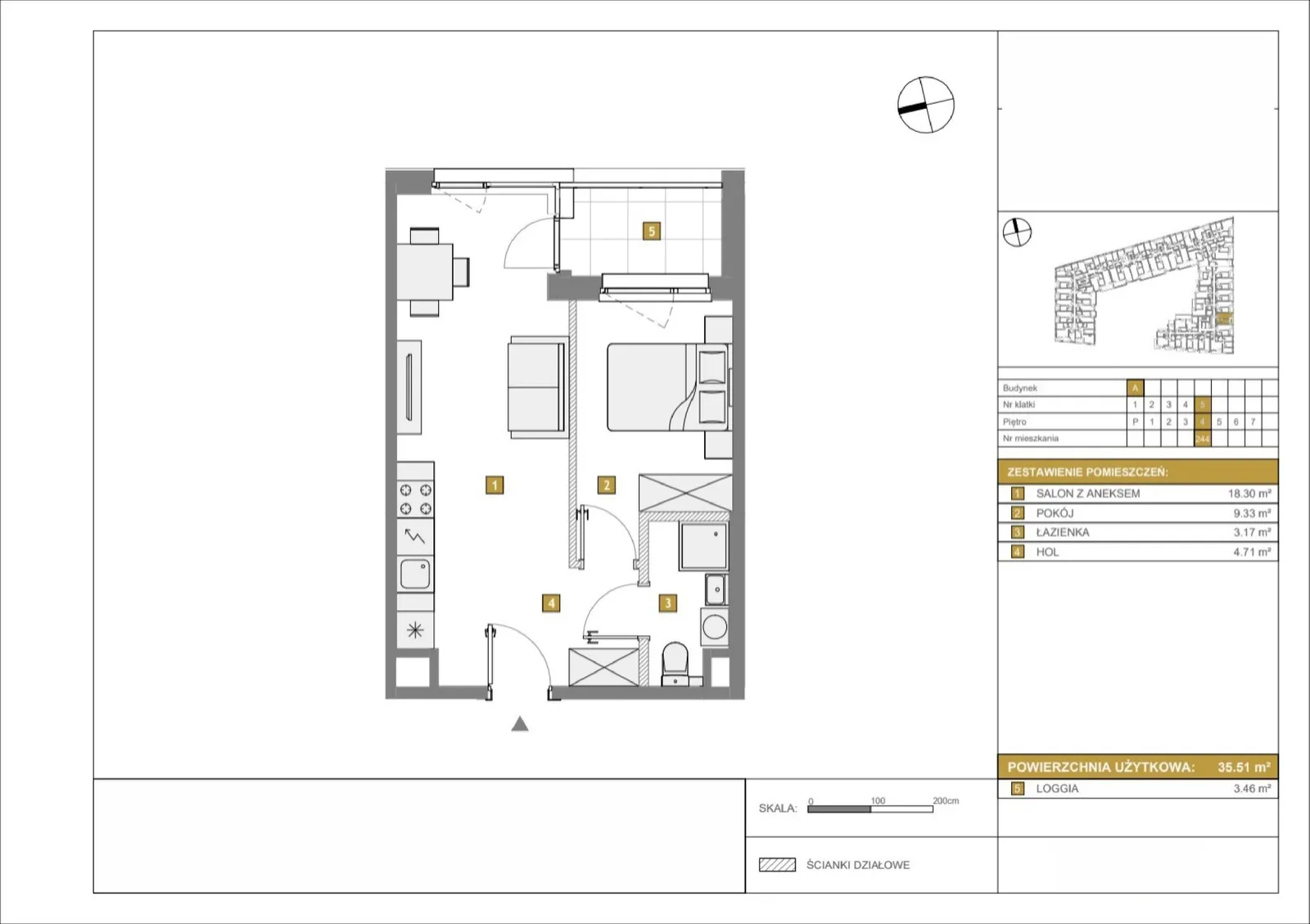 Floor plan: Apartment no. A244