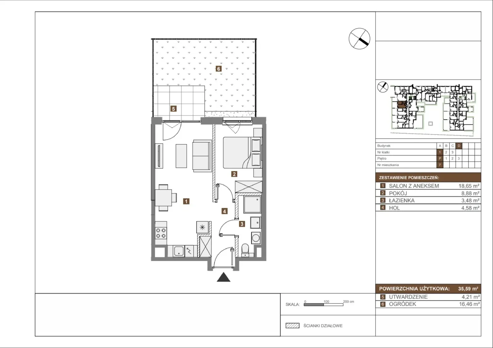 Floor plan: Apartment no. D7