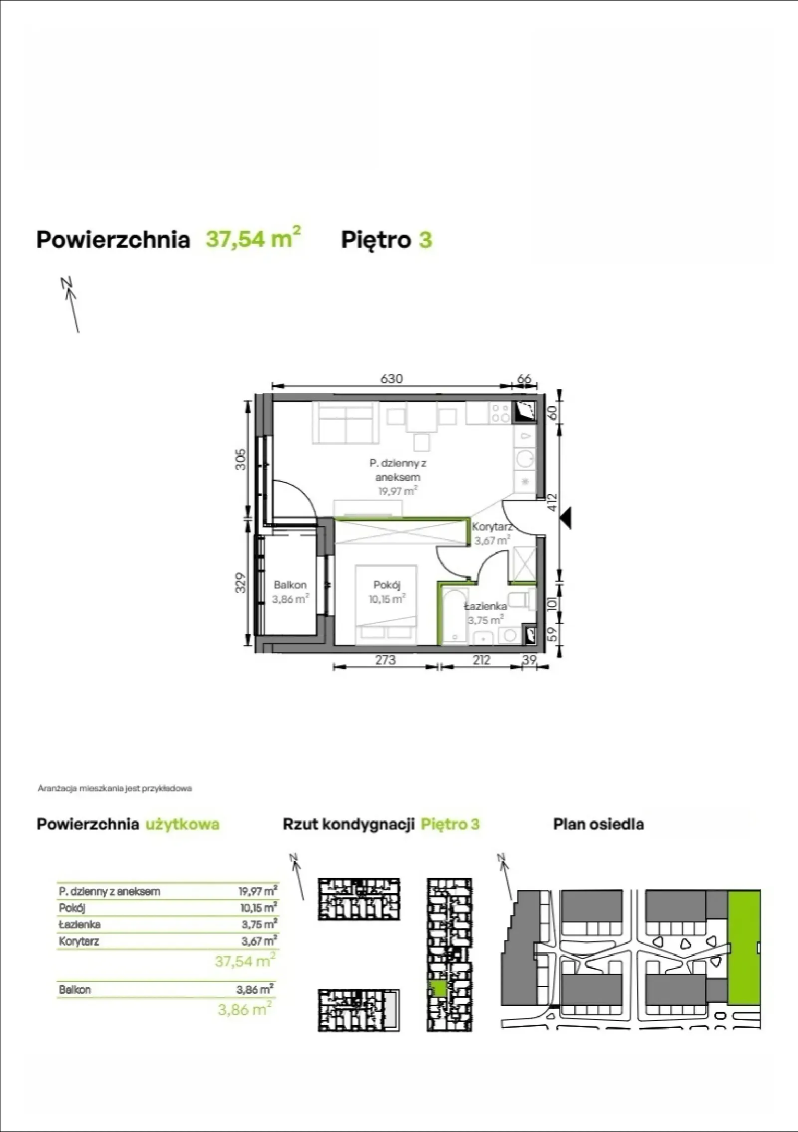 Floor plan: Apartment no. B2/03/36