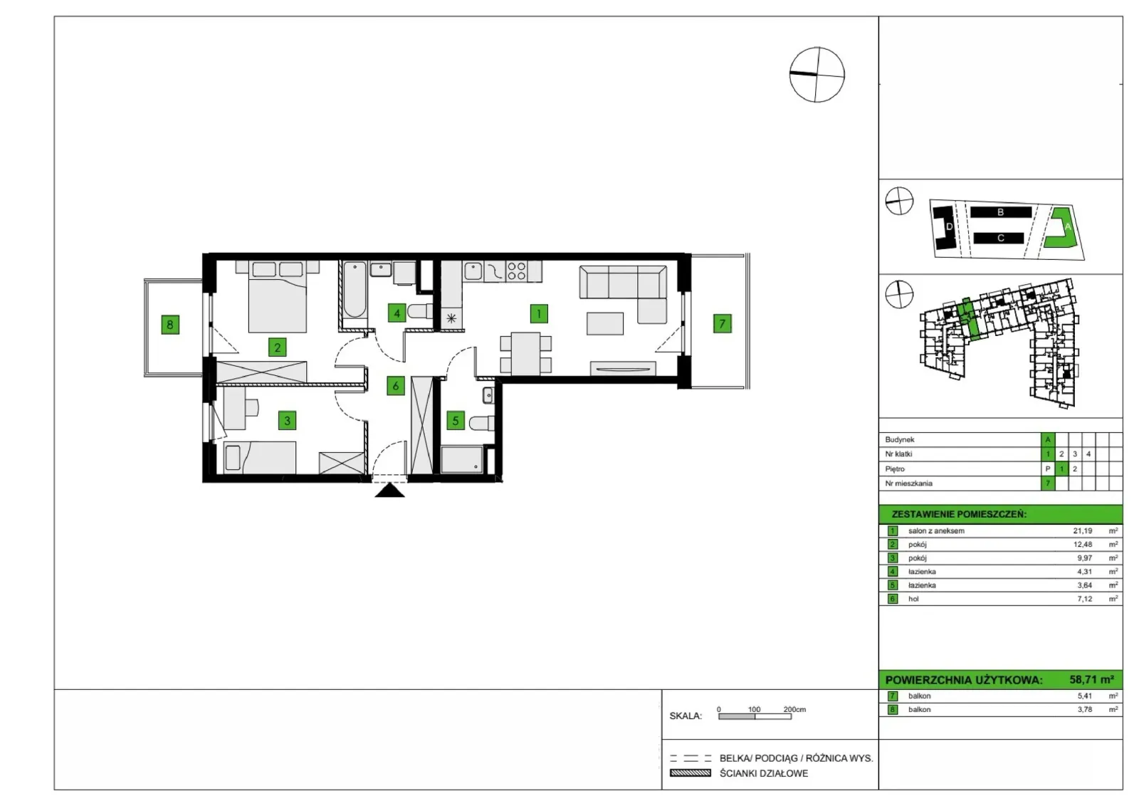 Floor plan: Apartment no. A7