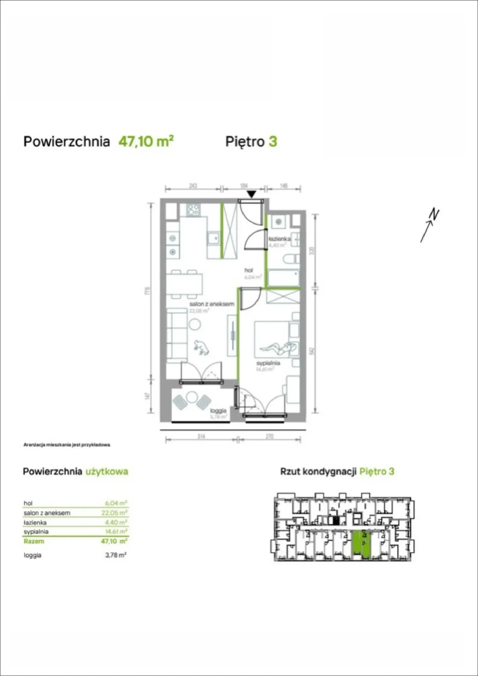 Floor plan: Apartment no. 3/A/04