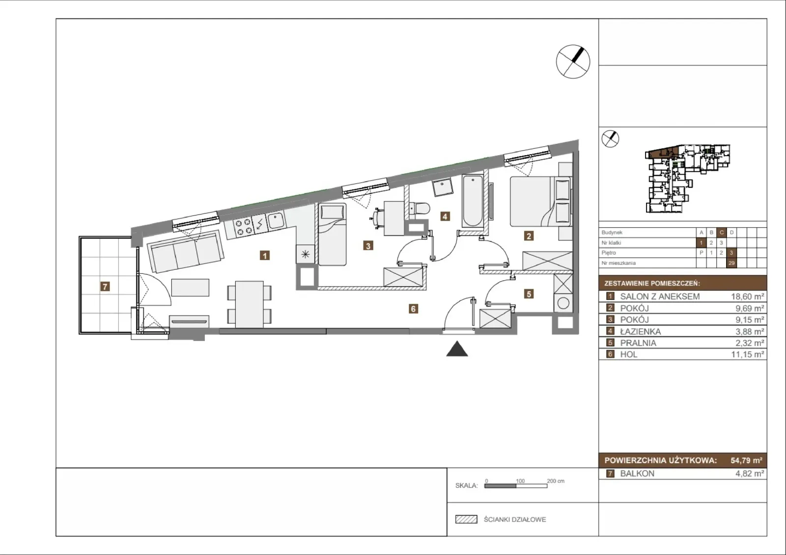 Floor plan: Apartment no. C29
