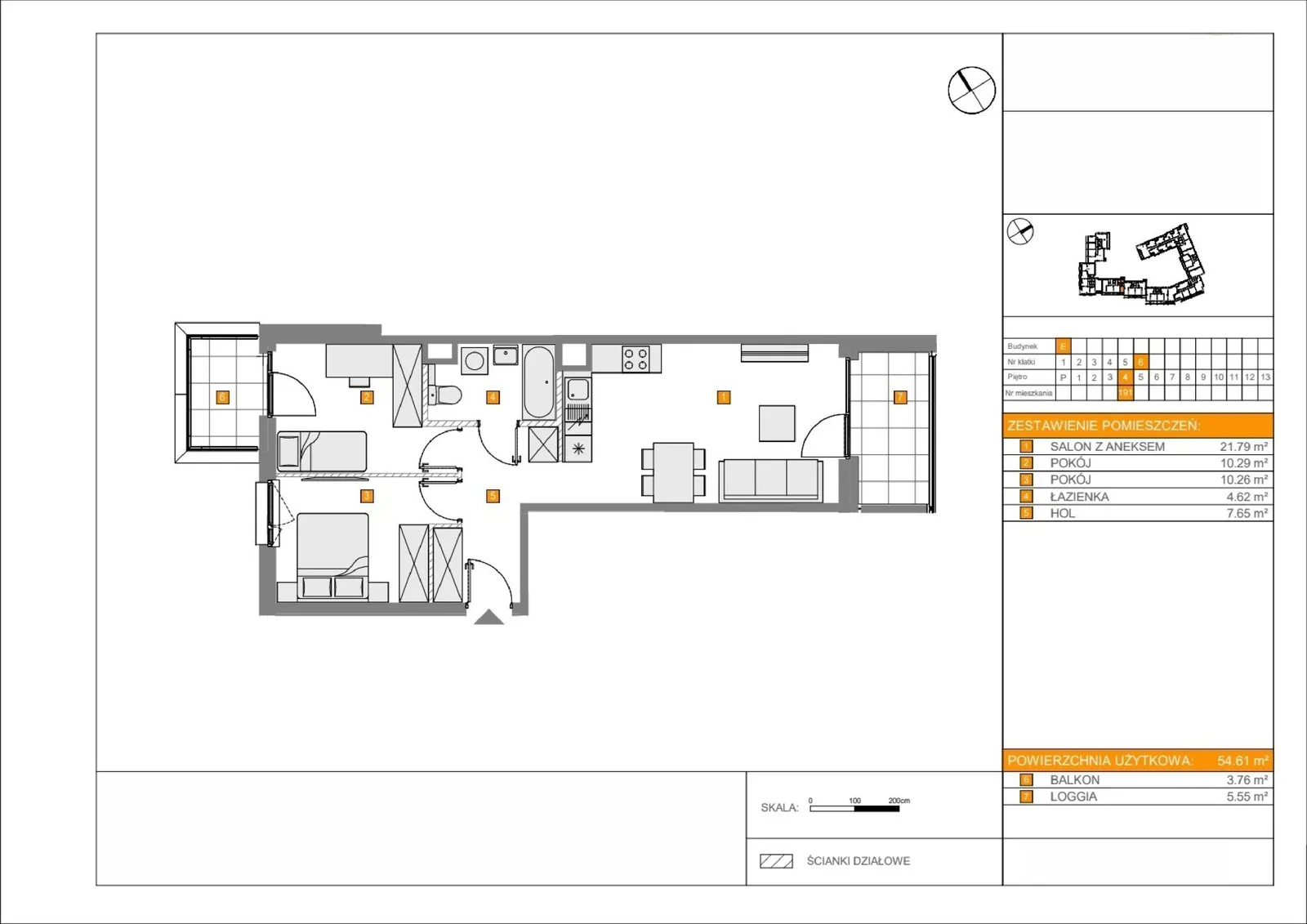 Floor plan: Apartment no. E191