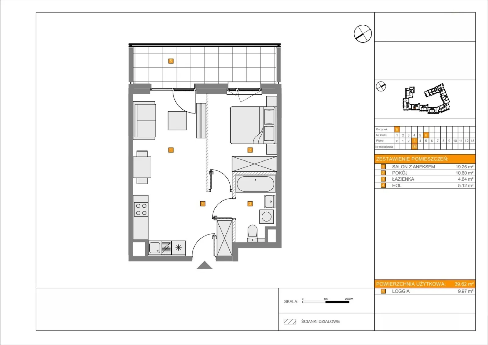 Floor plan: Apartment no. E189