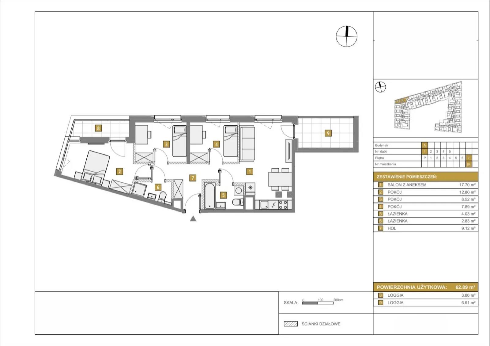 Floor plan: Apartment no. A84