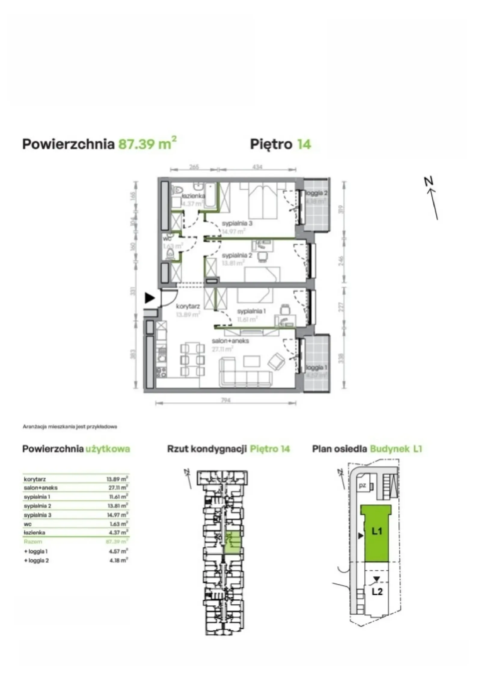 Floor plan: Apartment no. L1/14/139