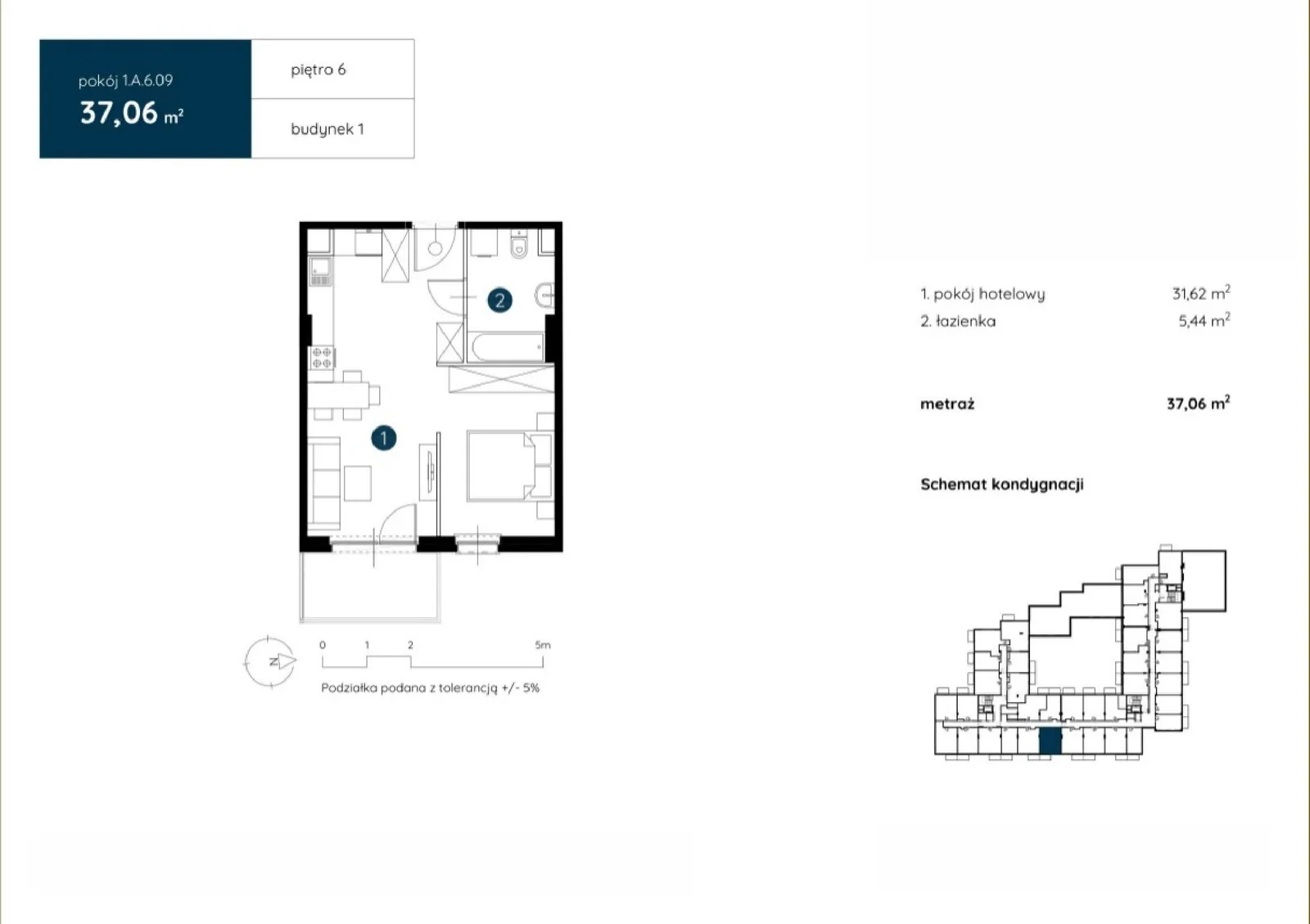 Floor plan: Apartment no. 1.A.6.09