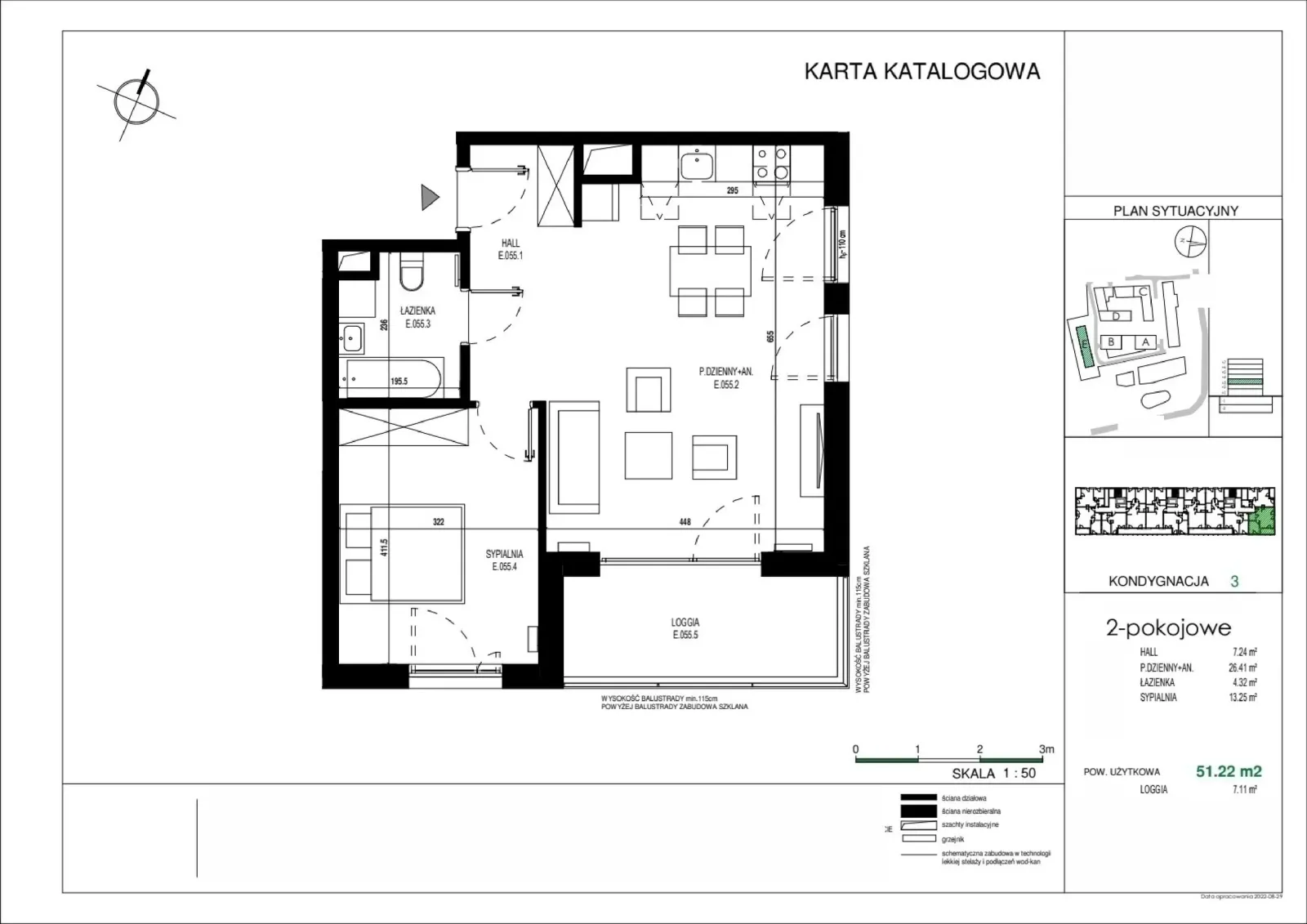 Floor plan: Apartment no. E.055