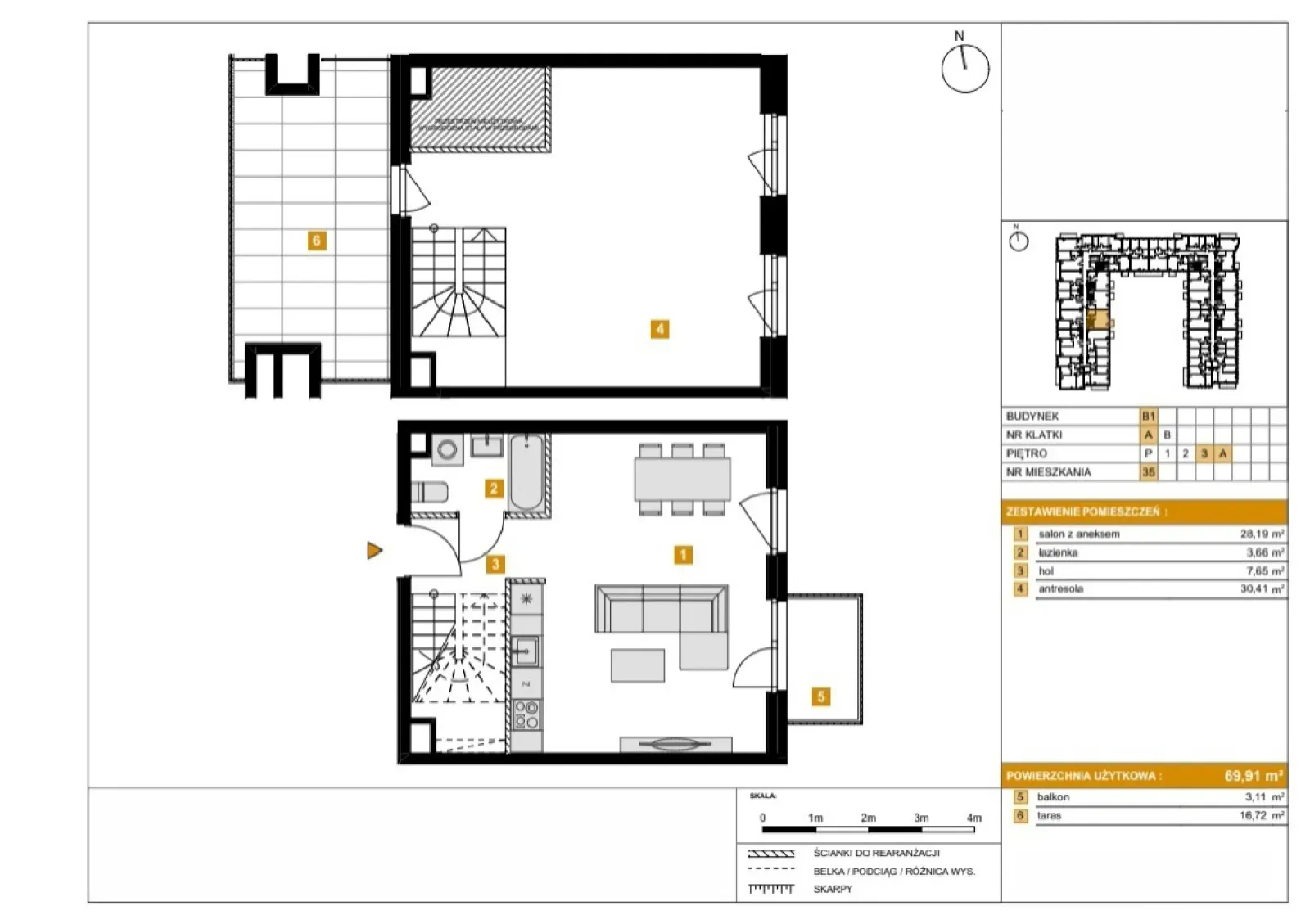 Floor plan: Apartment no. B135