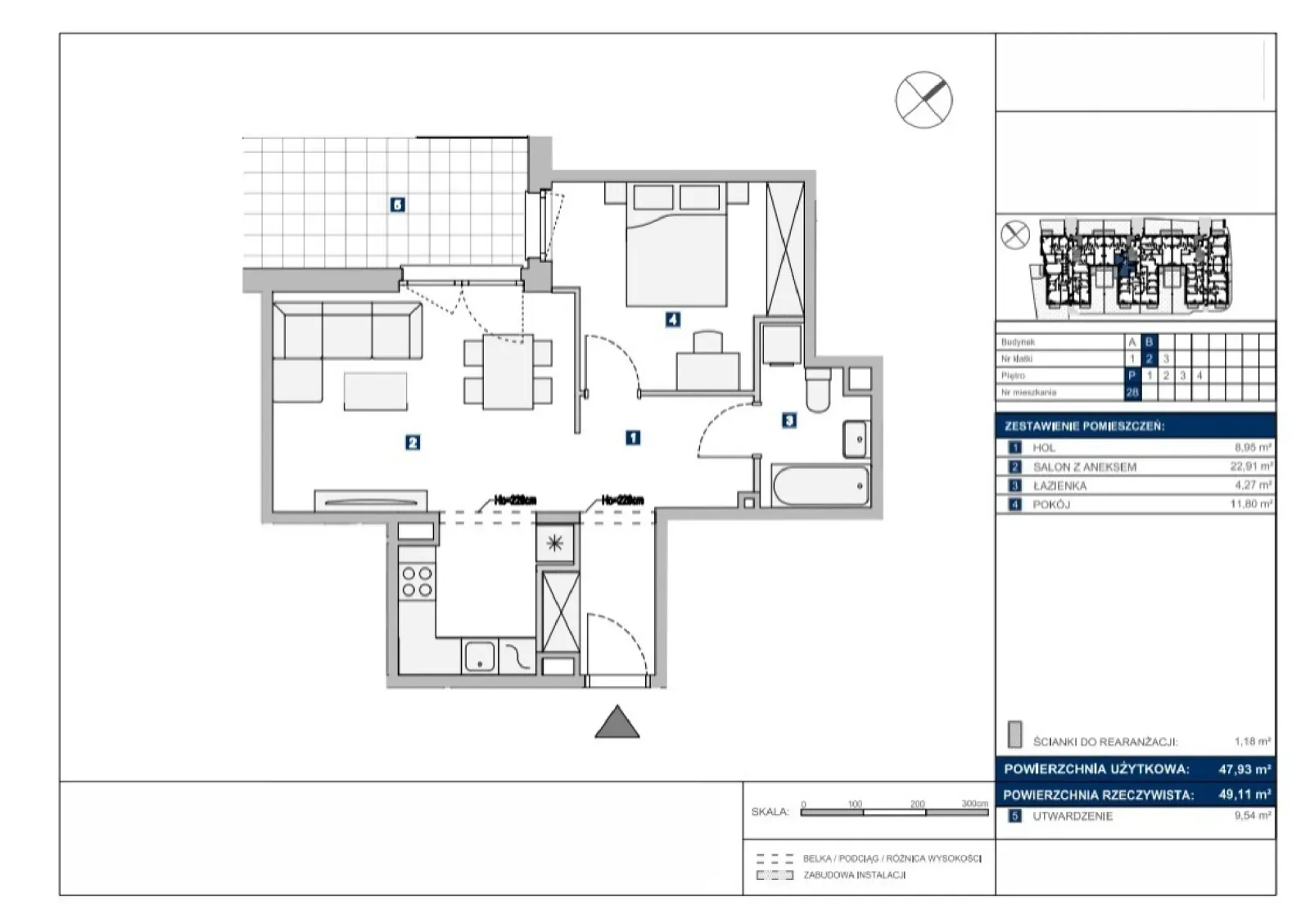 Floor plan: Apartment no. B28
