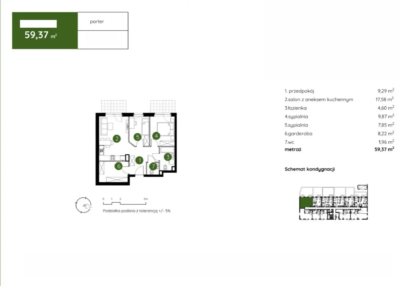 Floor plan: Apartment no. 2.A.0.01