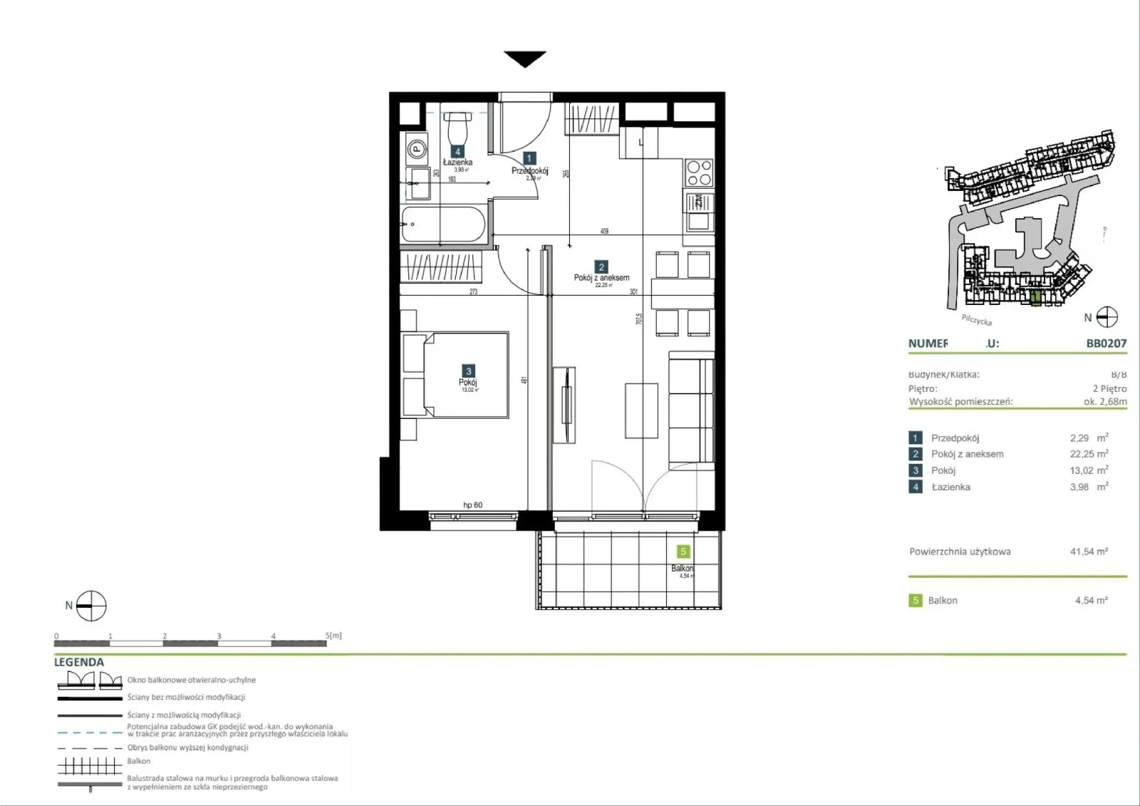 Floor plan: Apartment no. BB0207