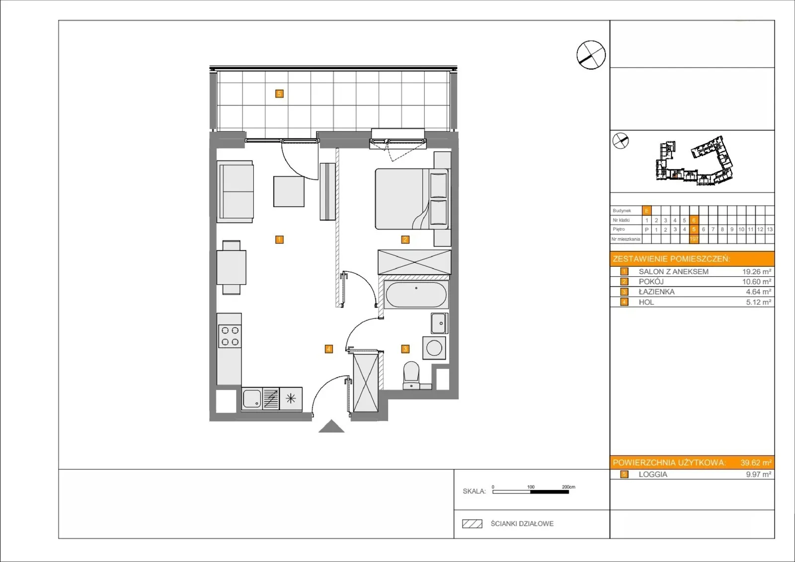 Floor plan: Apartment no. E197