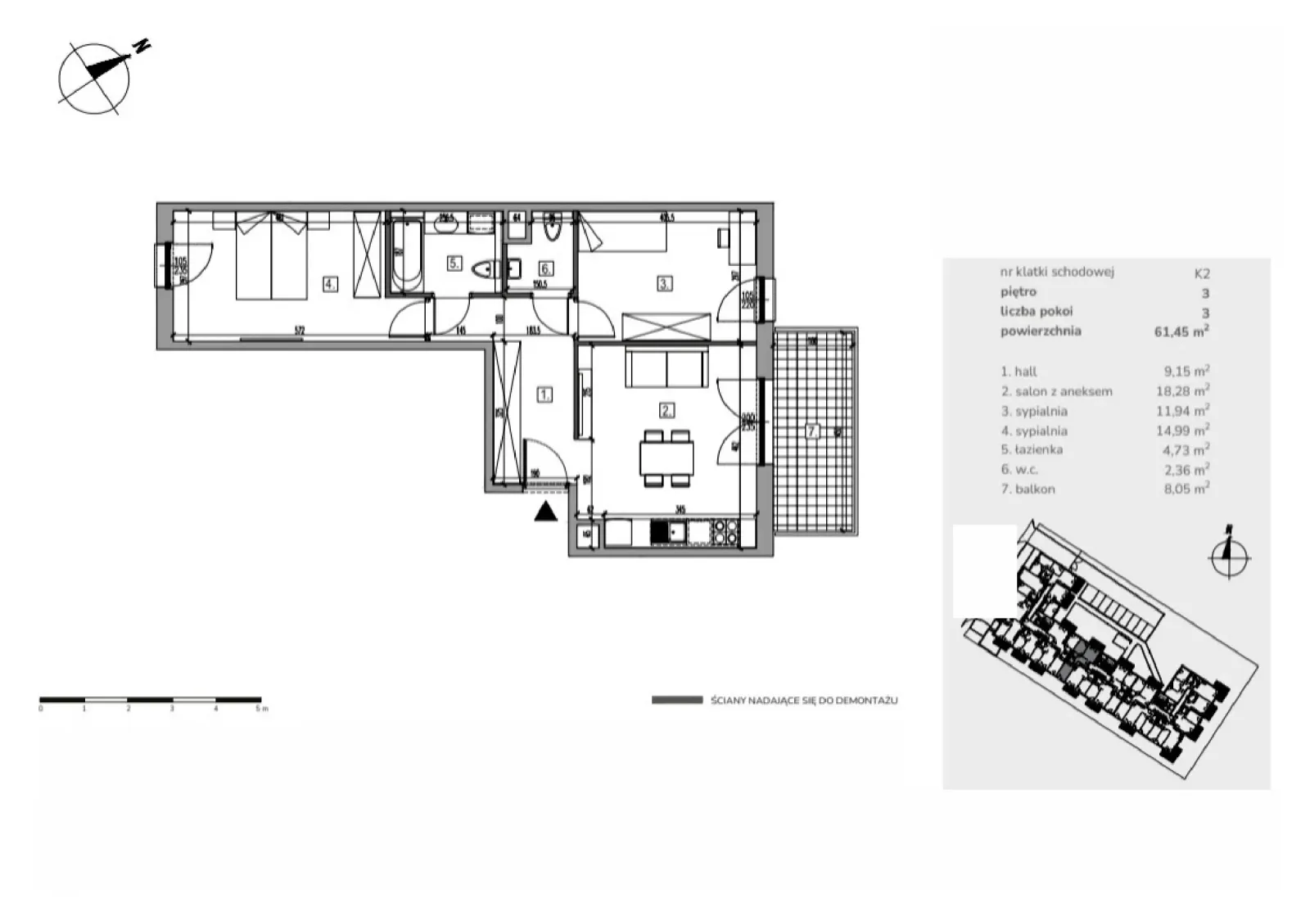 Планировка: Lokal Apartament M3/09, 3 pok.