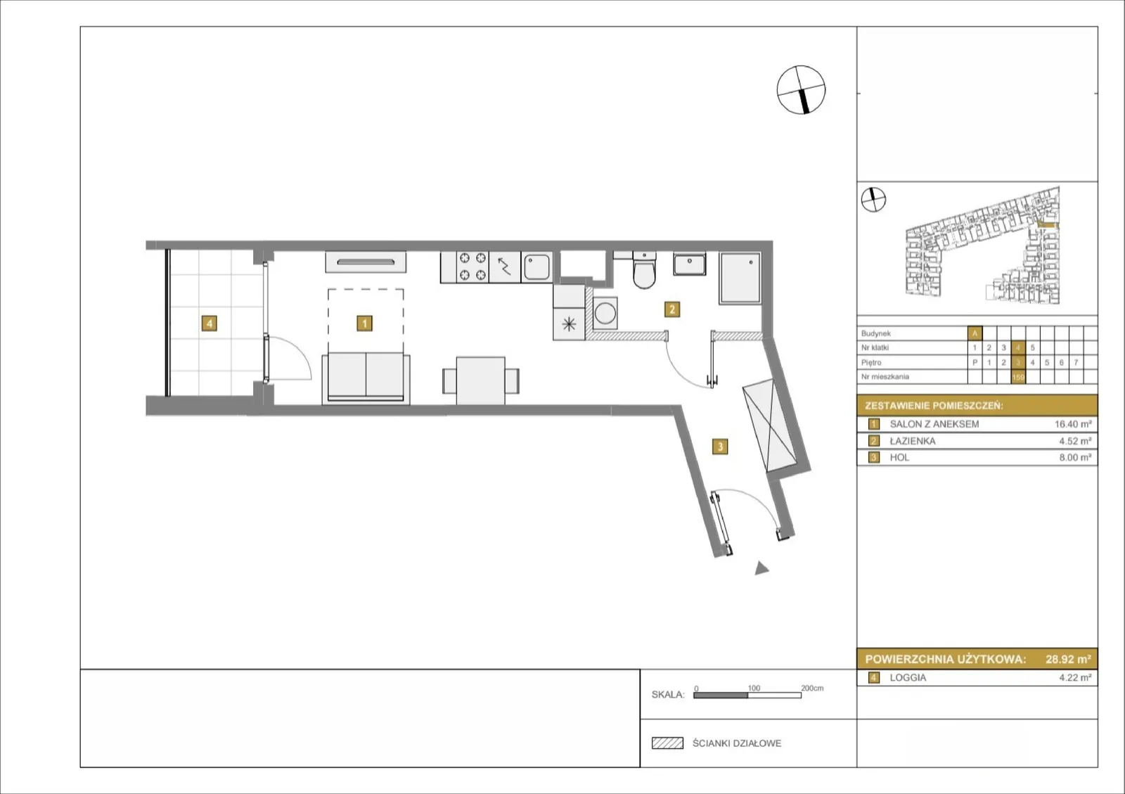 Floor plan: Apartment no. A159