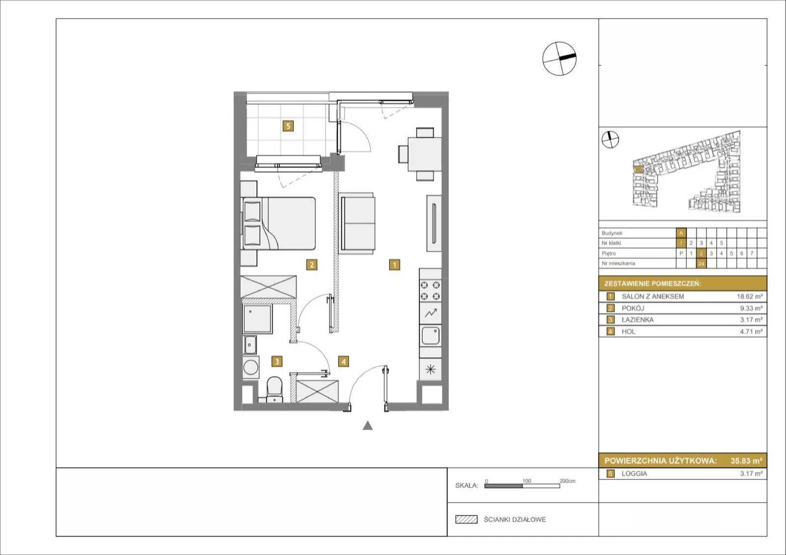 Floor plan: Apartment no. A24