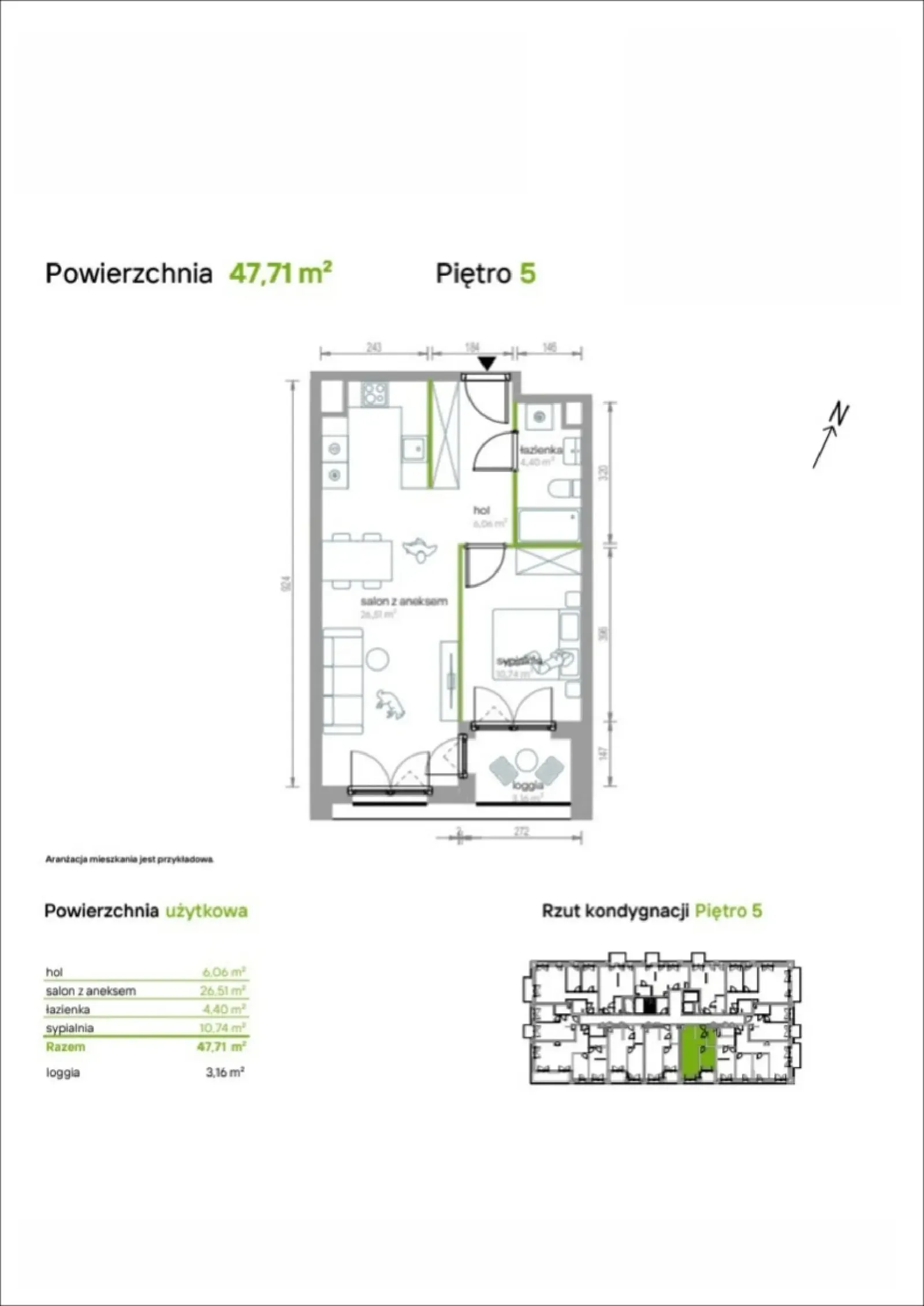 Floor plan: Apartment no. 5/A/04