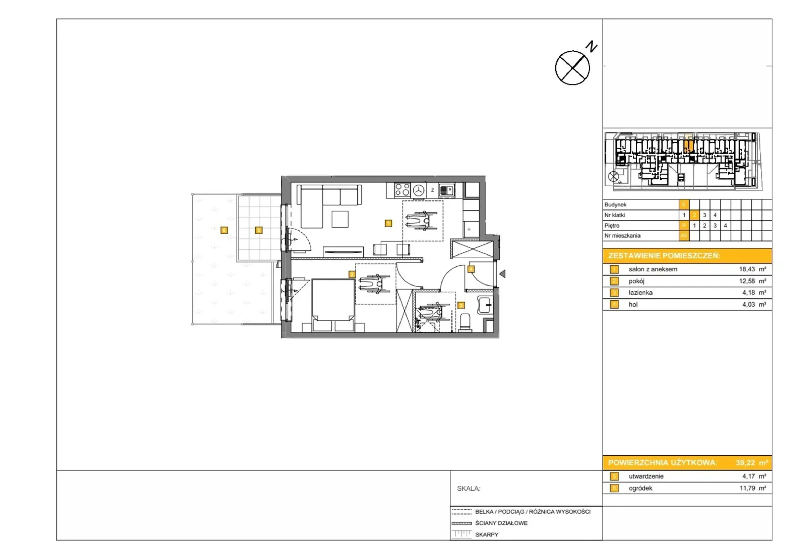 Floor plan: Apartment no. E45