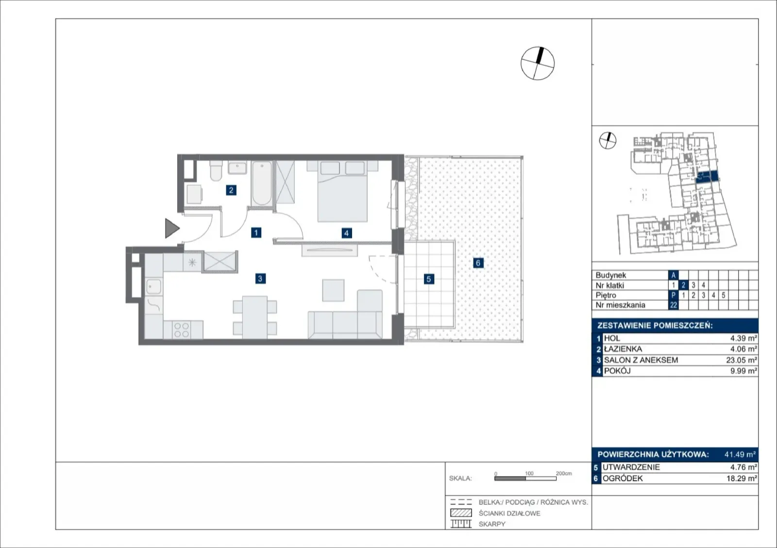 Floor plan: Apartment no. A22