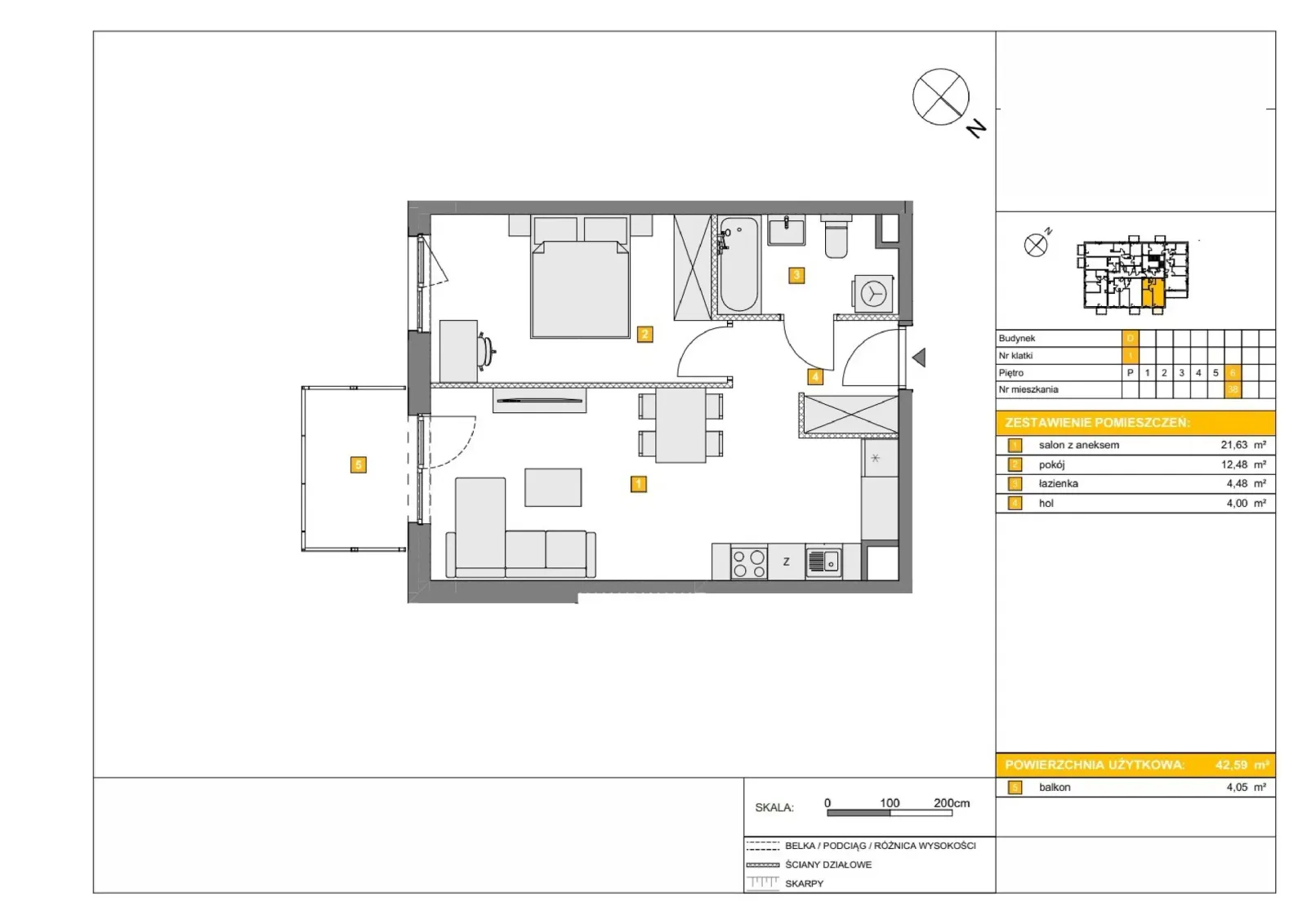 Floor plan: Apartment no. D38