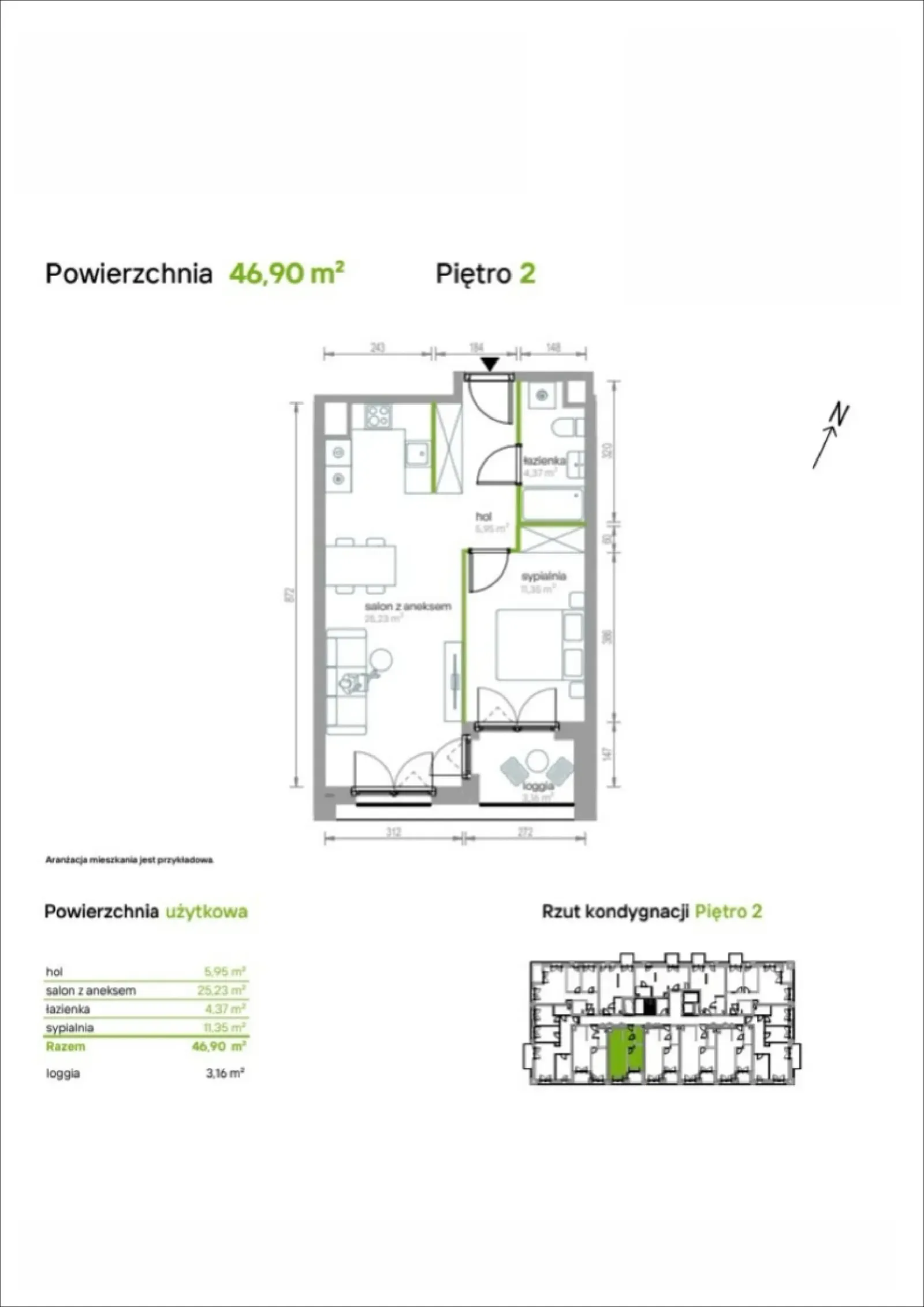 Floor plan: Apartment no. 2/A/02