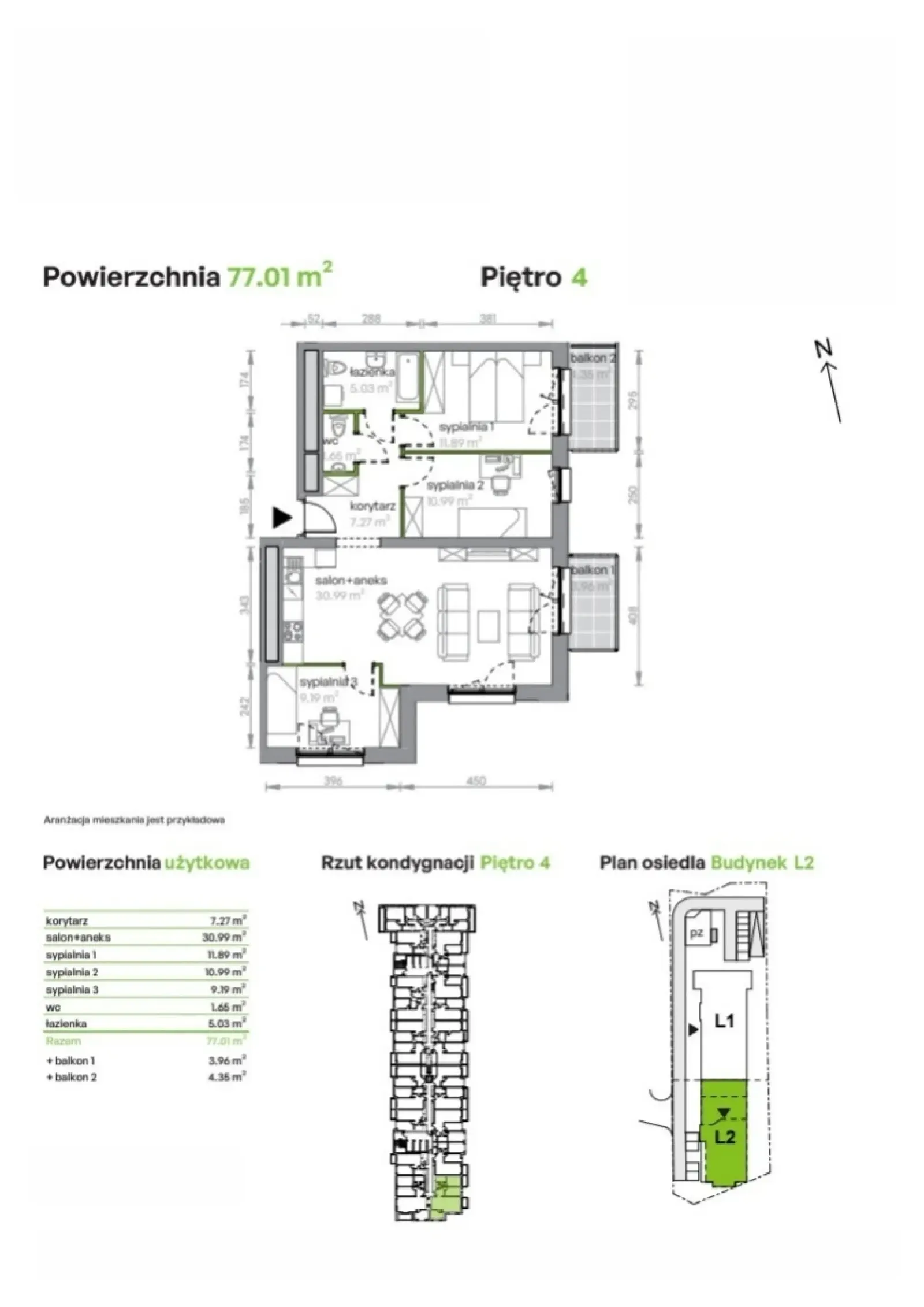 Floor plan: Apartment no. L2/4/38