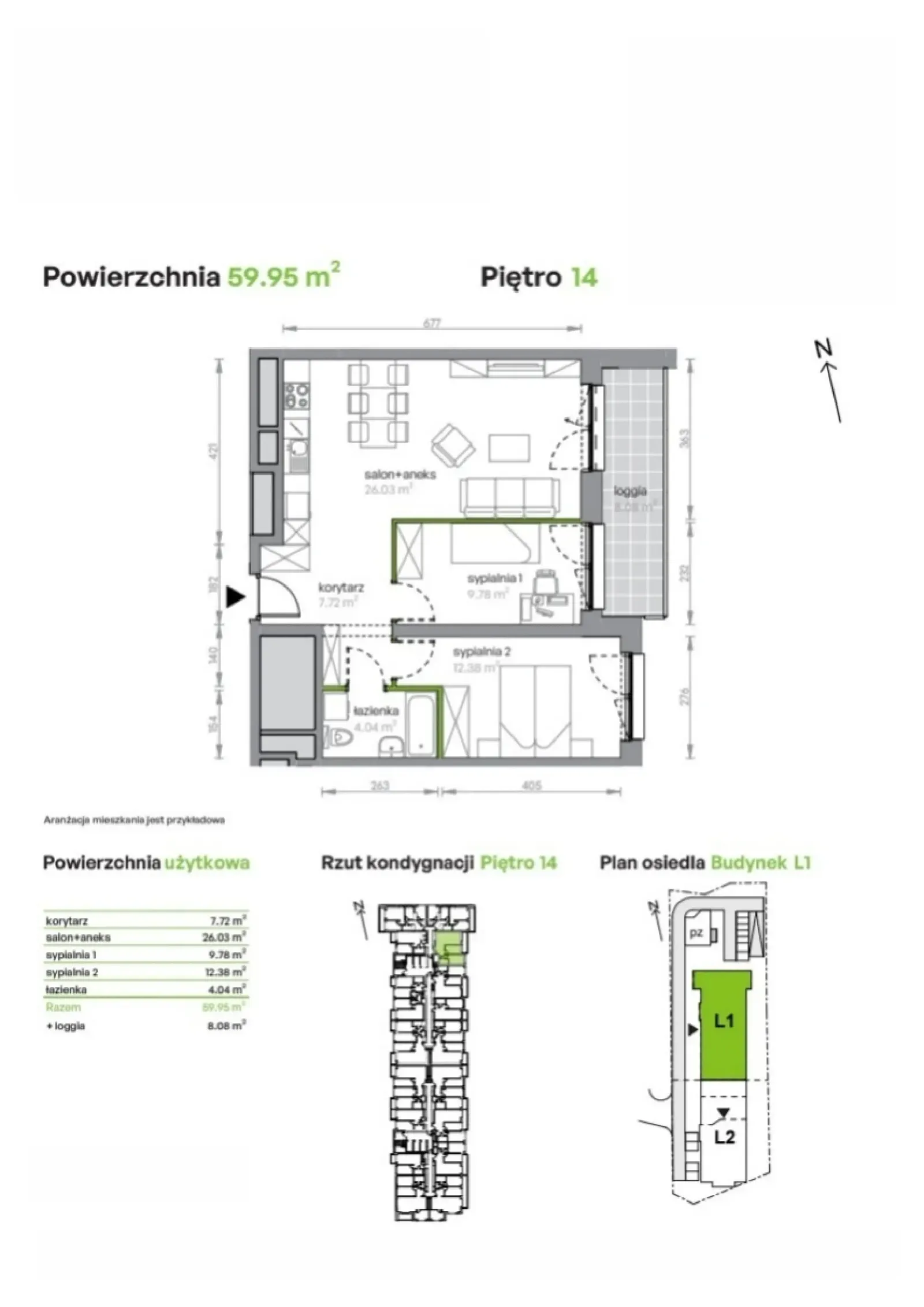 Floor plan: Apartment no. L1/14/136