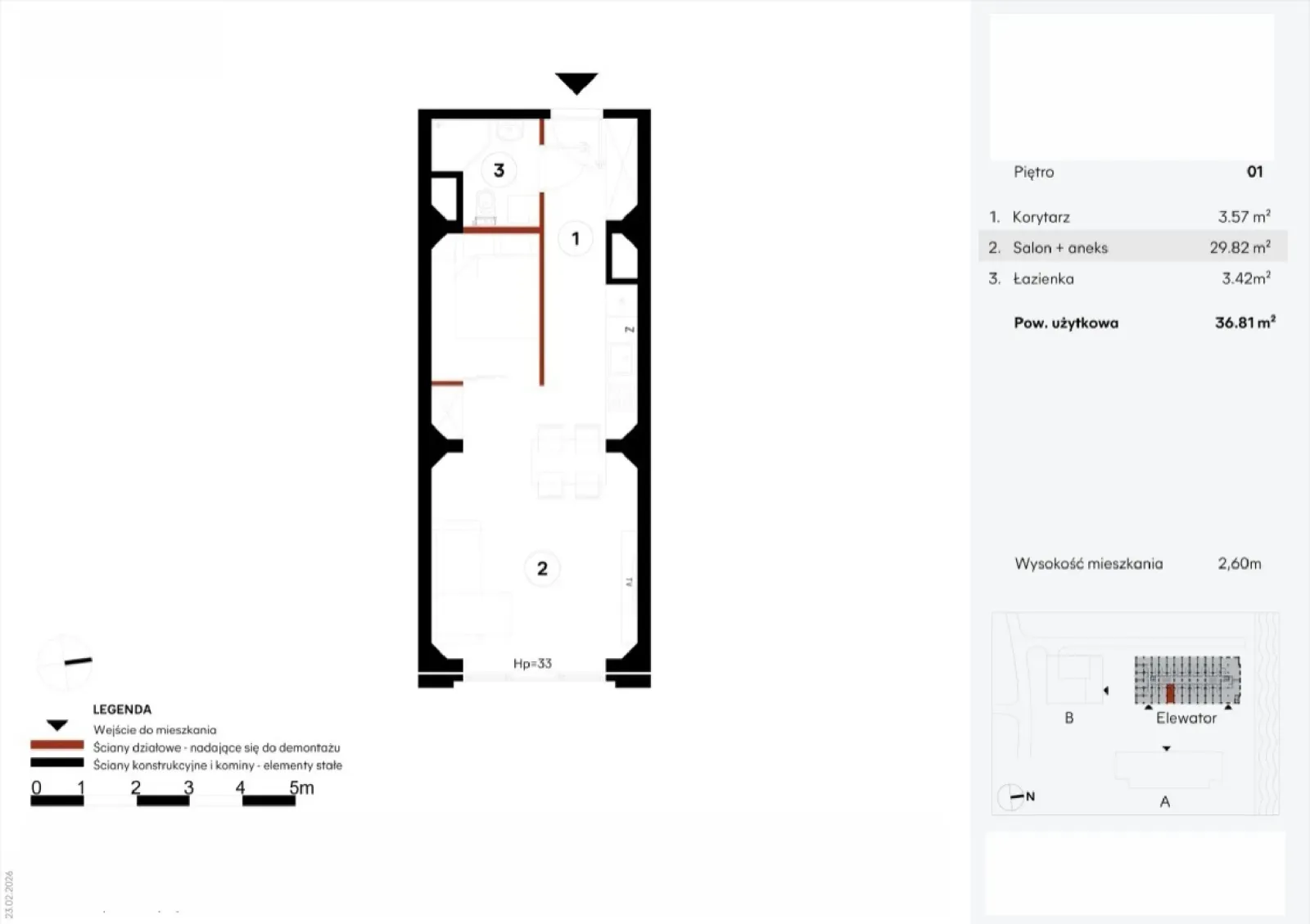 Floor plan: Apartment no. EZ.1.1.6